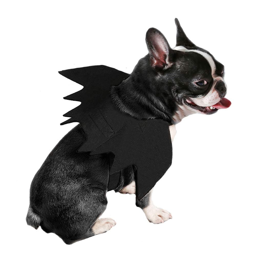Bat-Dog Costume for Cats, Horn Headdress Wig Pet Dress Up Party S