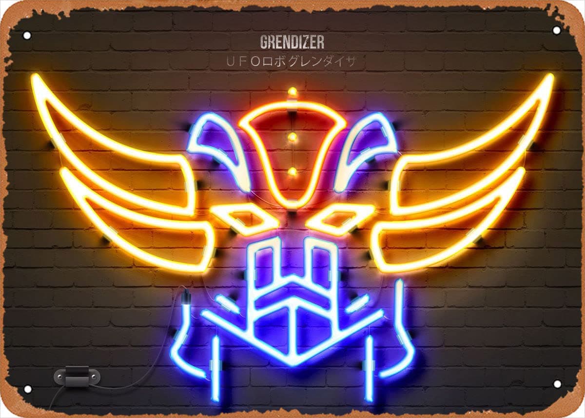 Metal wall sign Neon Signs Grendizer - 8 X 12 Inch Retro Tin Sign