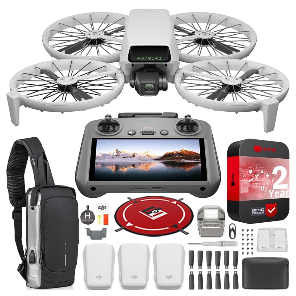 DJI Flip Fly More Combo with RC 2 Screen Remote Controller, Drone with 4K UHD Camera for Adults, Palm Takeoff, Auto Return, Intelligent Flight, 3 Batteries Bundle with Deco Gear Accessories