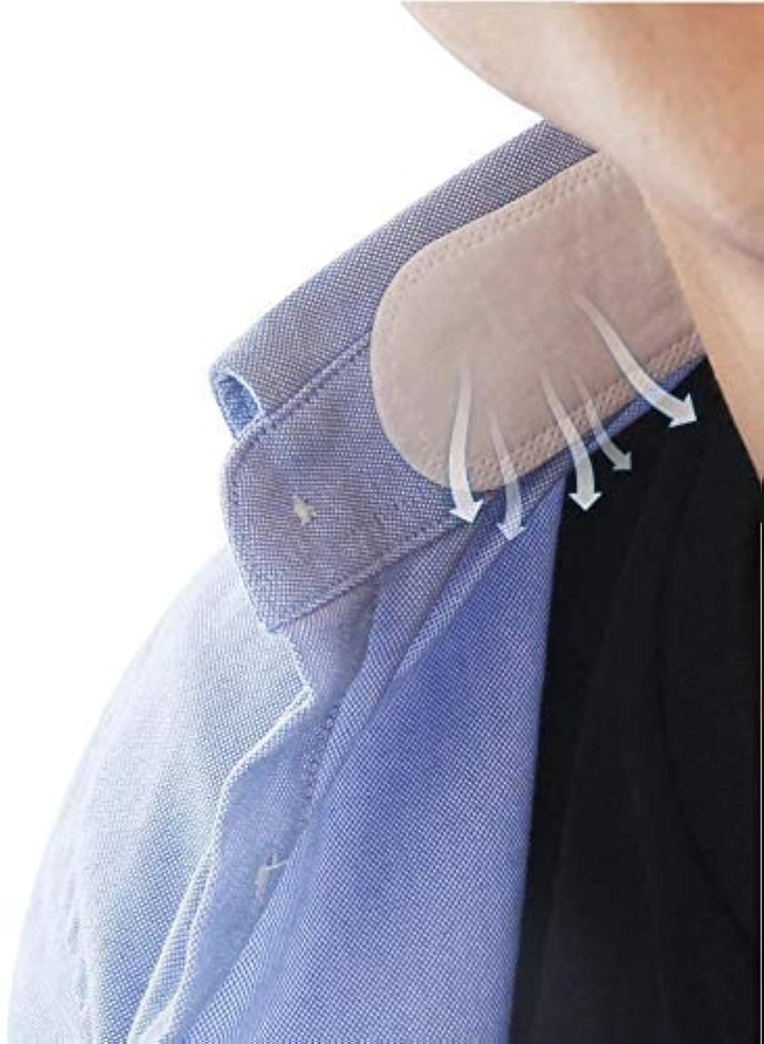 COSCOD Disposable Collar Protector Sweat Pads - White Collar Grime, 20 Pack Self-Adhesive Neck Liner Pads Feel Fresh & Dry All Day, Invisible Protection Hats Liner Caps Against Collar Sweat & Stains