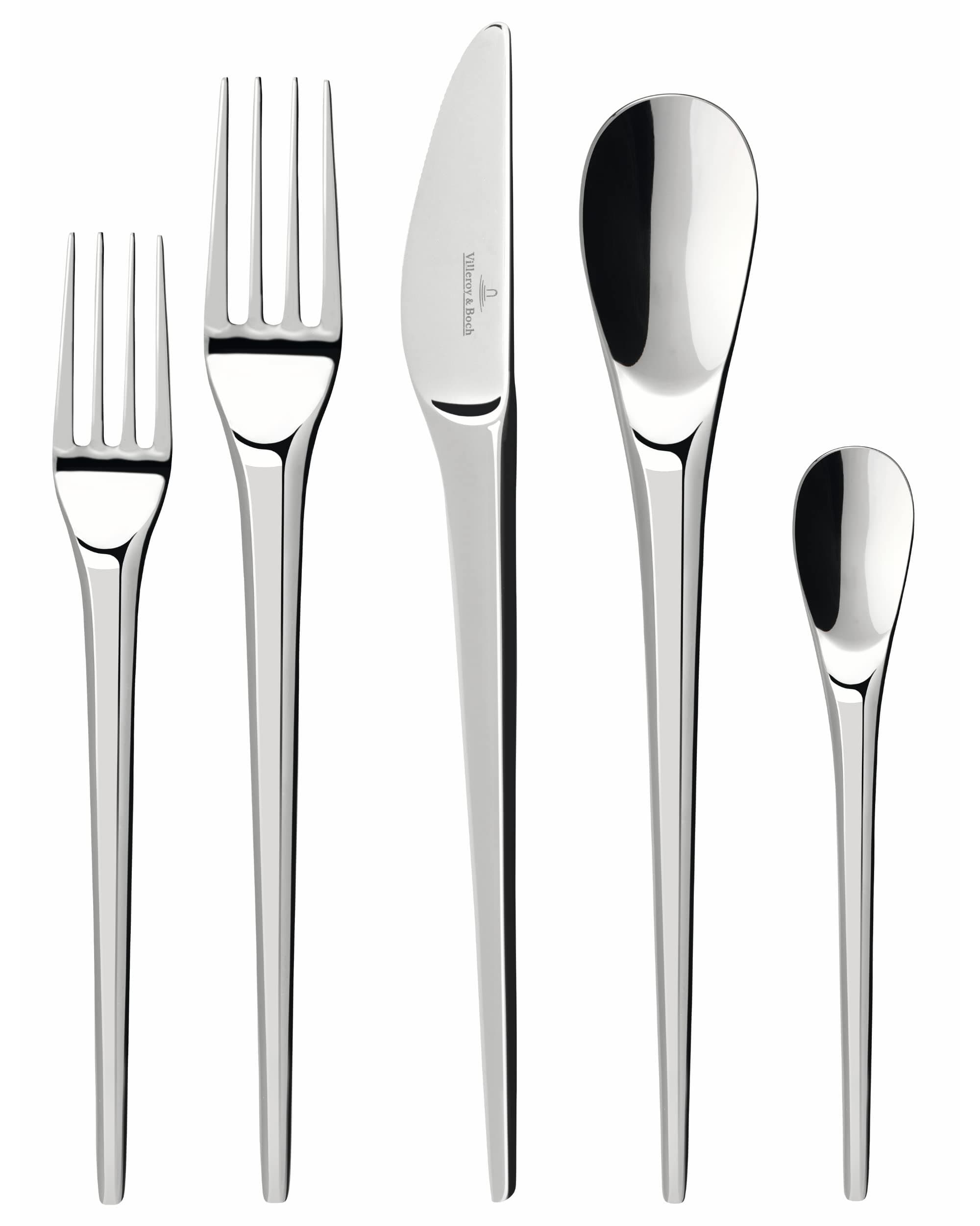NewMoon 5-Piece Flatware Place Setting, 18/10 Stainless Steel