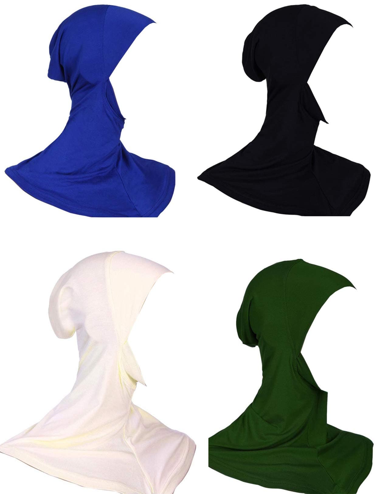 Womens Muslim Mini Full Cover Hijab Caps Islamic Scarf 4 Pieces