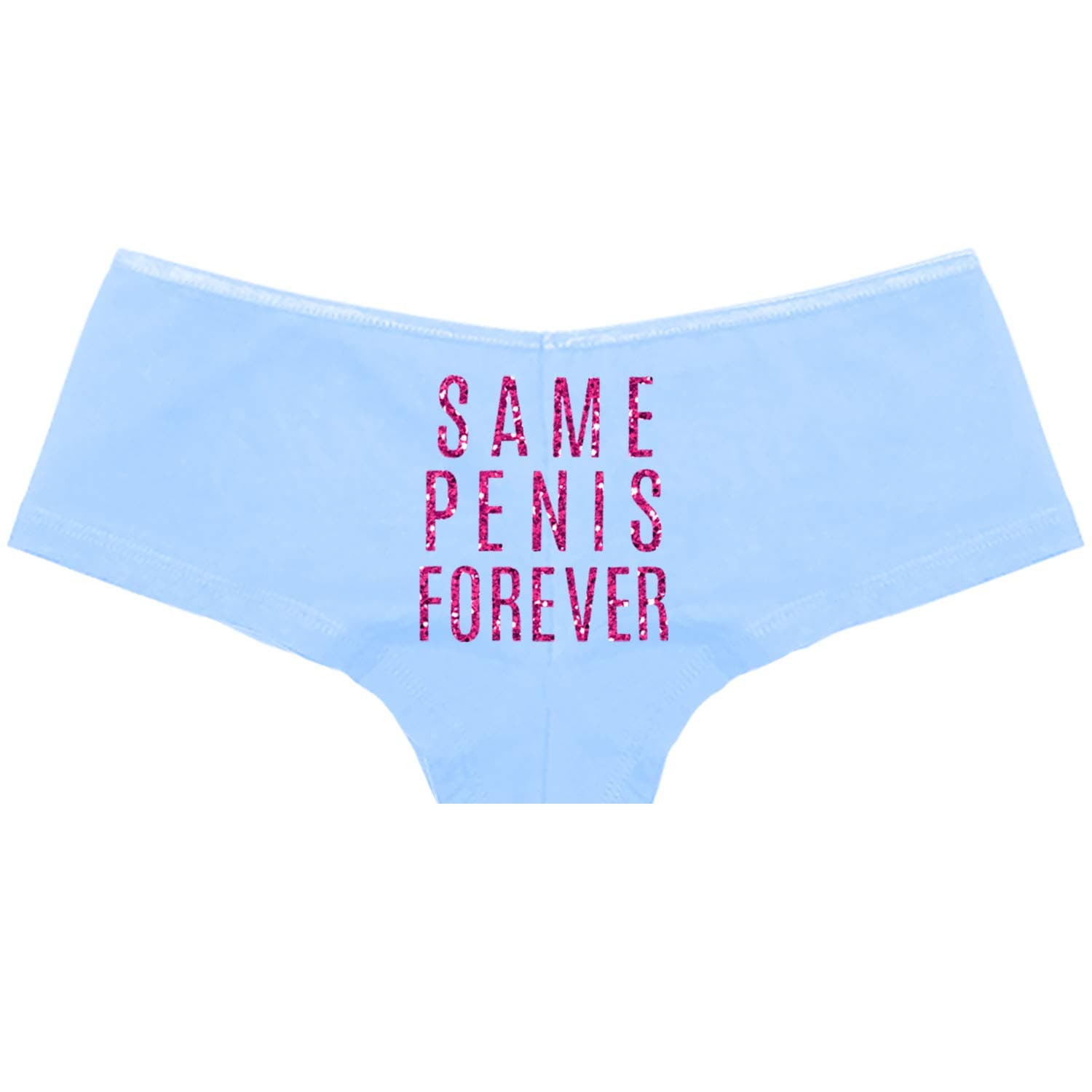 Bride Panties Blue - Same Pen is Forever Pink Glitter Cheeky Panty - Bachelorette Party & Bridal Shower for or The Bride to Be - Small - Light Blue Panty(SPF Pnk) Blu/Sml