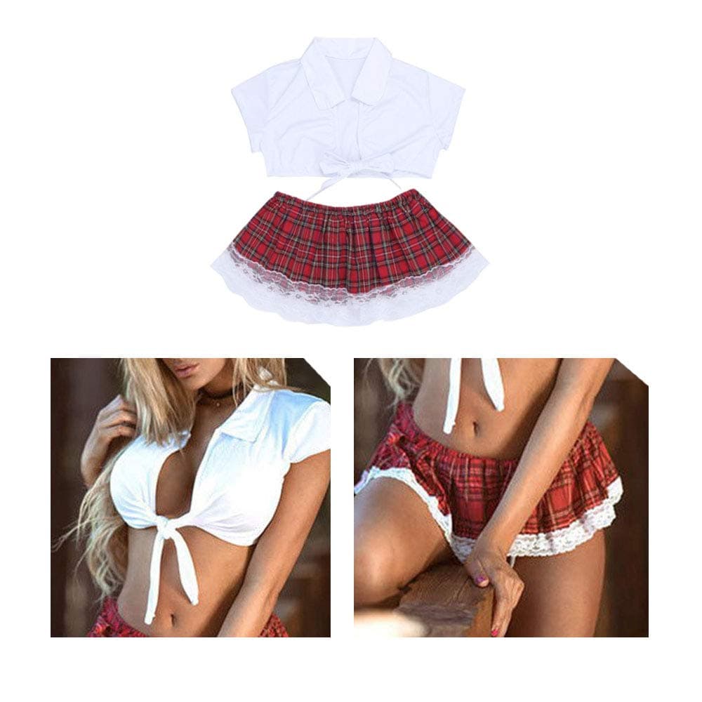 1Set Sexy Lingerie Set School Girl Student Adult Cosplay Fancy Dress Uniform Costume