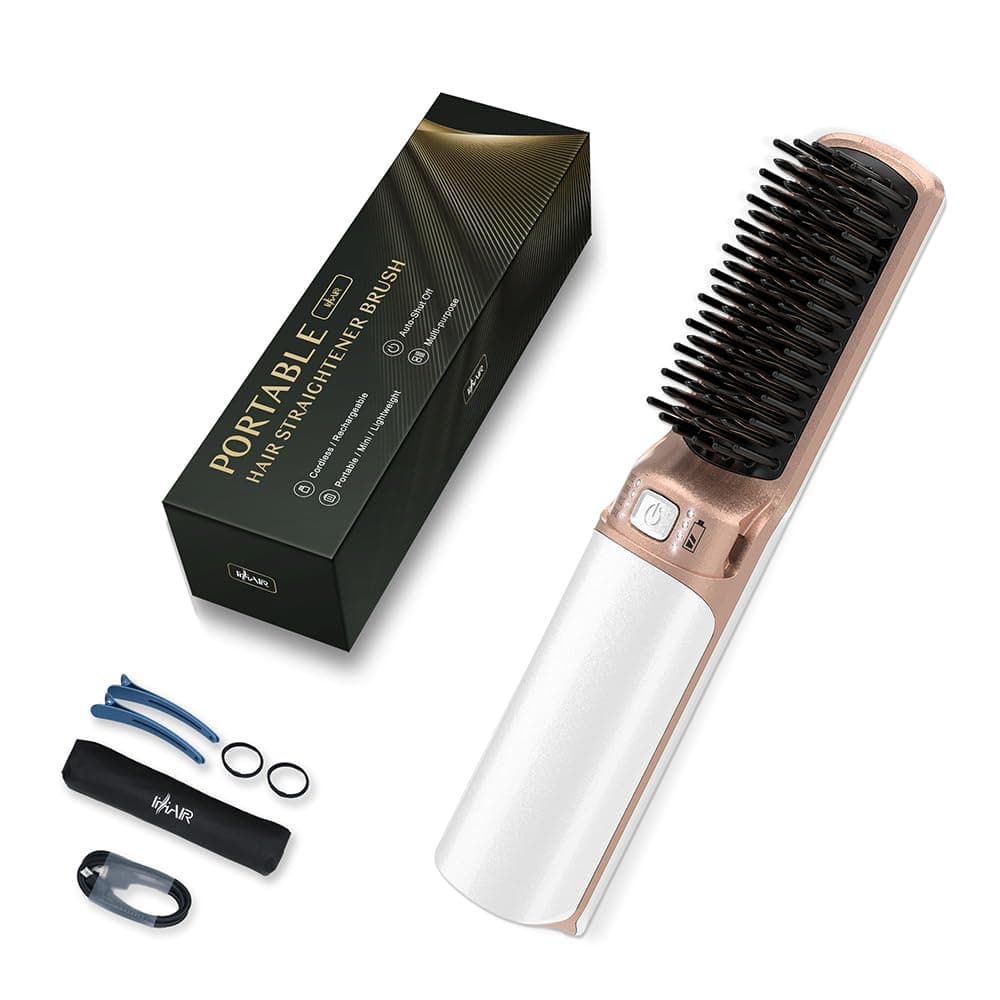 White Hair Straightener Brush