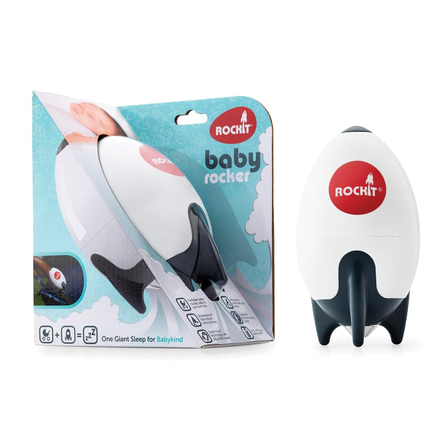 Rockit Rocker (AA Battery Version) - Baby Sleep Aid Gently Rocks Any Stroller or Buggy, Adjustable Speed with 60 Minute Timer - Fits All Pushchairs & Prams to Create a Portable Baby Bouncer