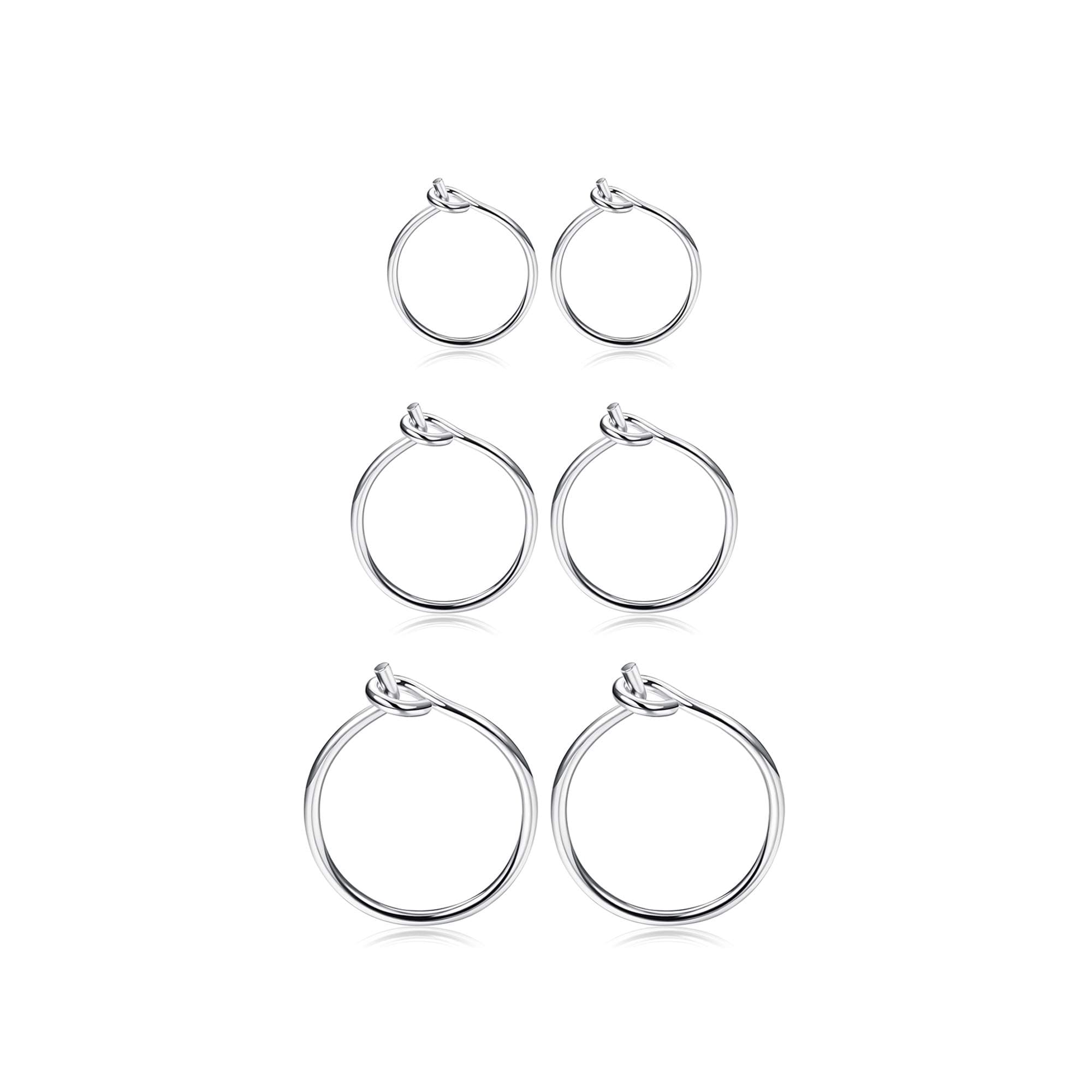 FIASASO3 Pairs 925 Sterling Silver Hoop Earrings For Women Small Hoop Earrings Sleeper Earrings Piercing Jewelry Set 6MM 8MM 10MM
