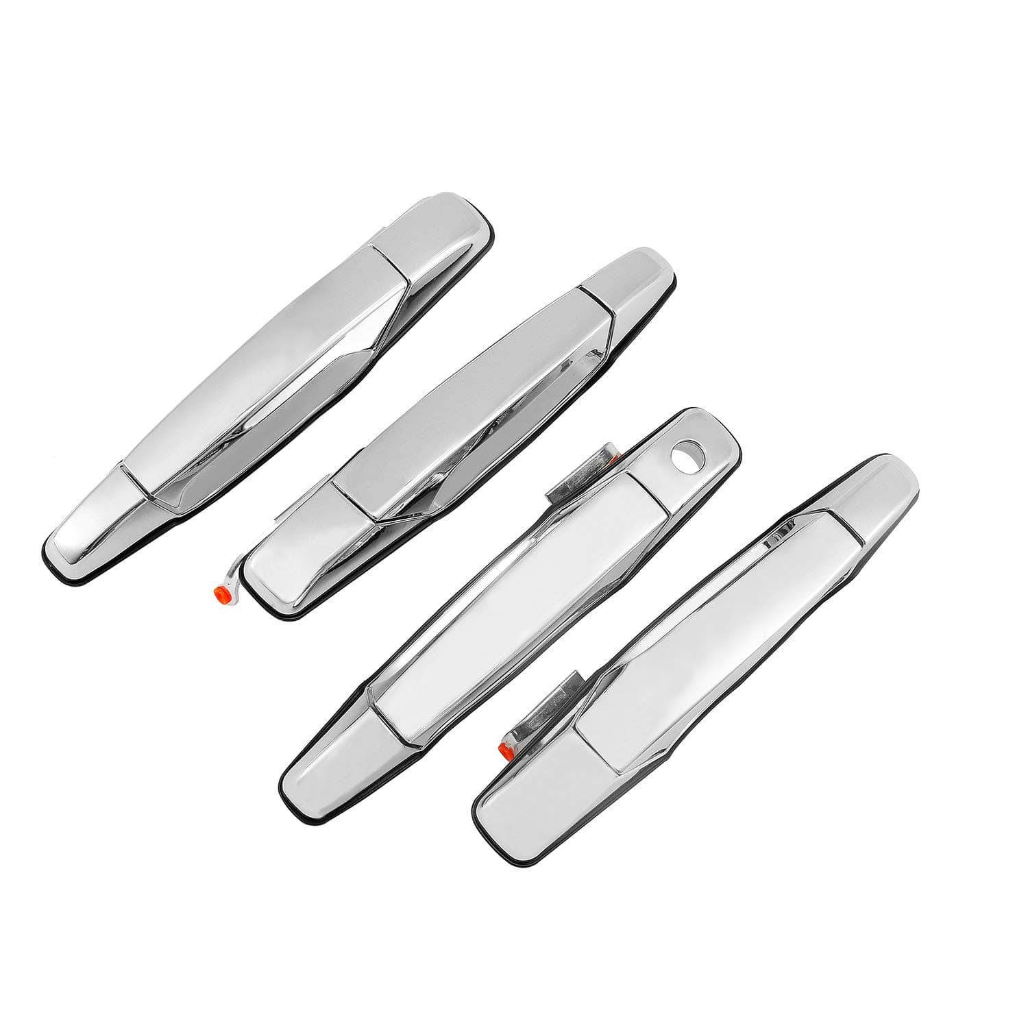 Exterior Chrome Door Handle 4Pcs Front Rear Driver & Passenger Side | for 2007-2013 Chevy Silverado Suburban Tahoe Avalanche, GMC Sierra Yukon, Cadillac Escalade | Replaces# 22738721, 22738722