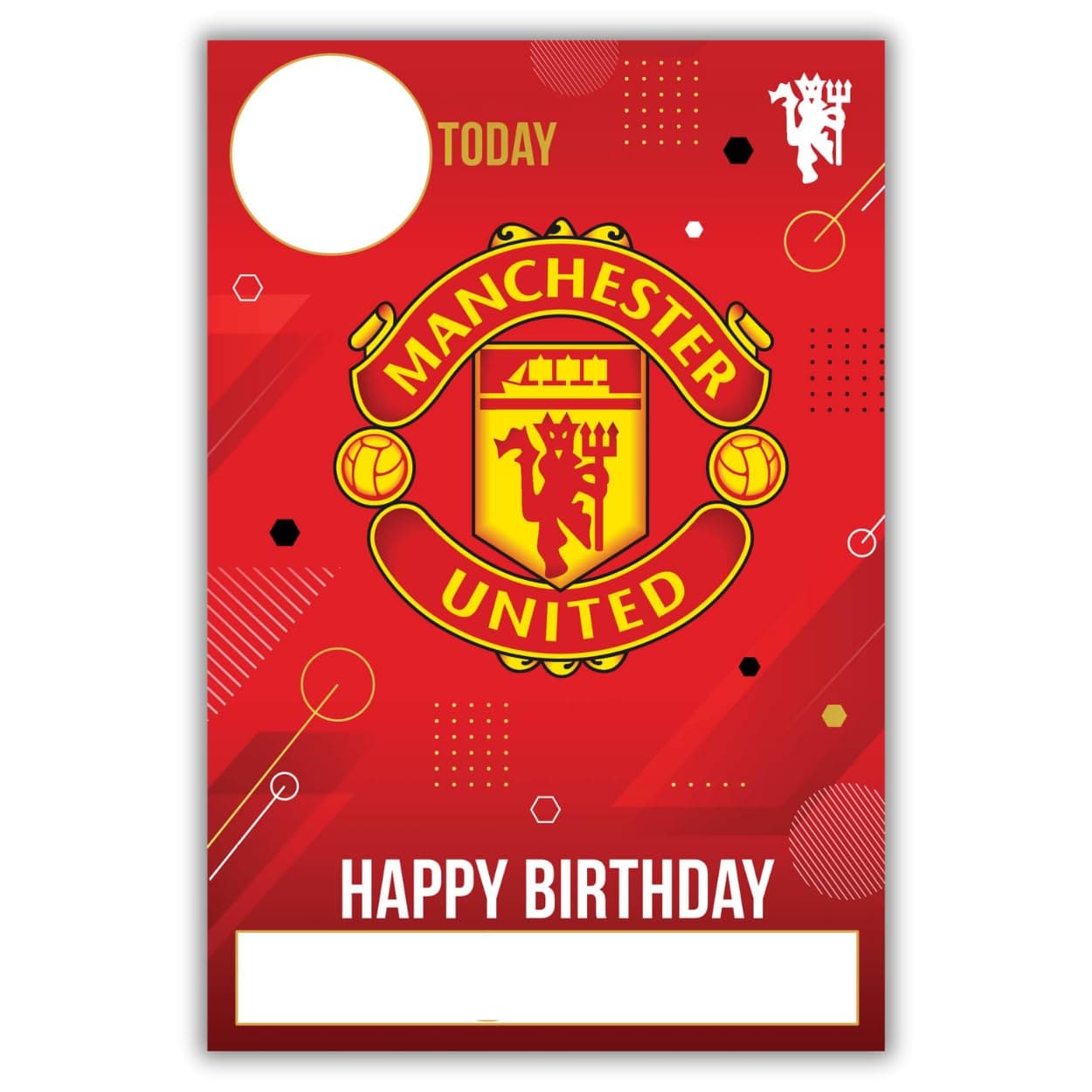 Danilo Promotions LTD Manchester United Football Club Red Birthday Card with Stickers to personalise your age and name