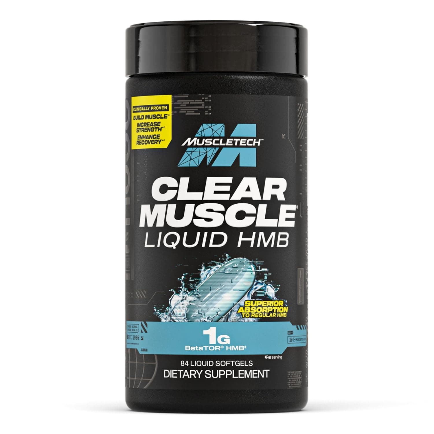 Clear Muscle | HMB Supplements 1000mg |HMB Acid-Based Muscle Supplement | Highest Grade HMB for Lean Muscle & Recovery | Helps Decrease Muscle Breakdown | 84 Softgels