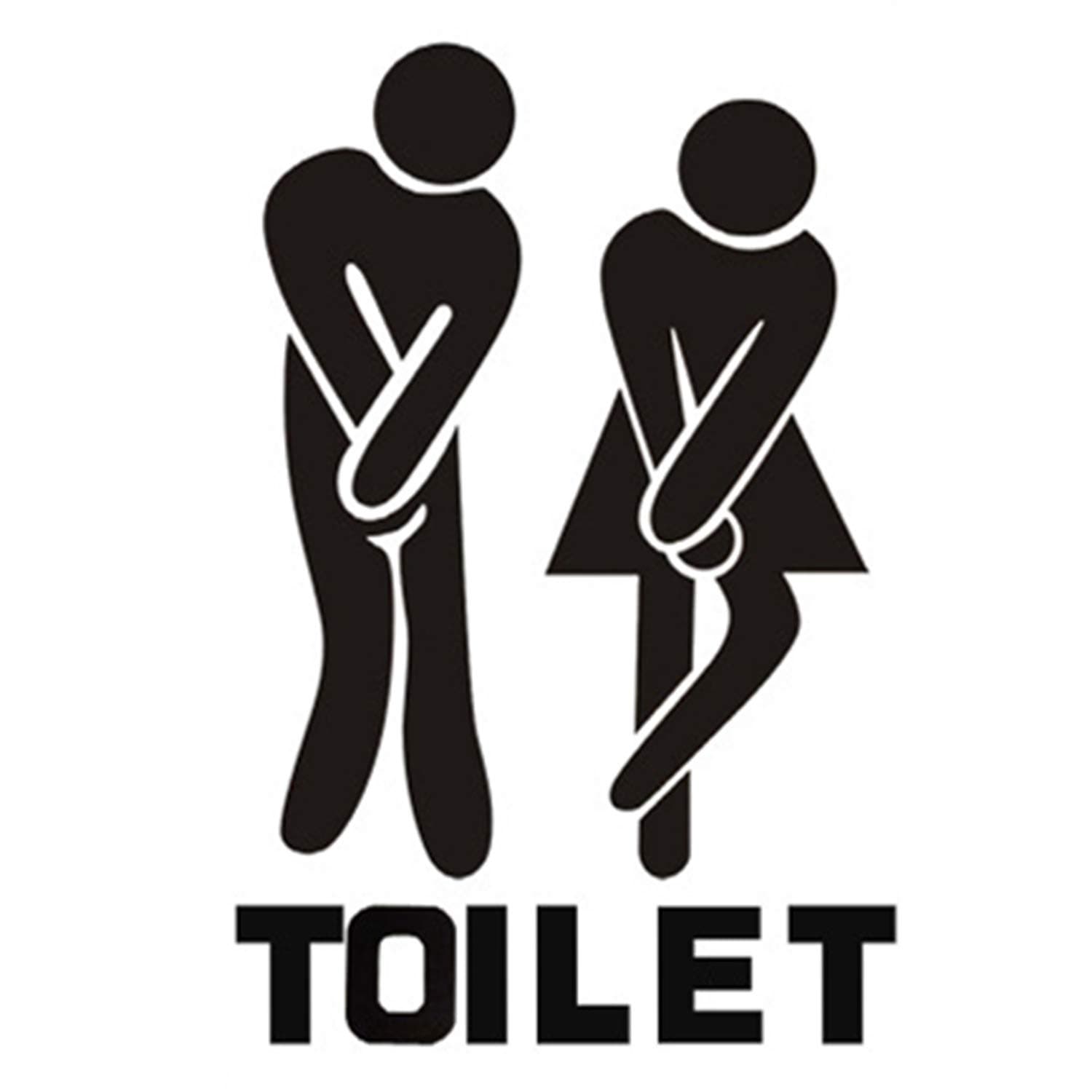 Jiuhong Funny Pictures Toilet Door Wall Home Decoration, Removable Art DIY Door Accessories Vinyl Sticker Mural, Toilet, Bathroom, WC Sign for Bathroom Living Room (L 11.81"*7.87")