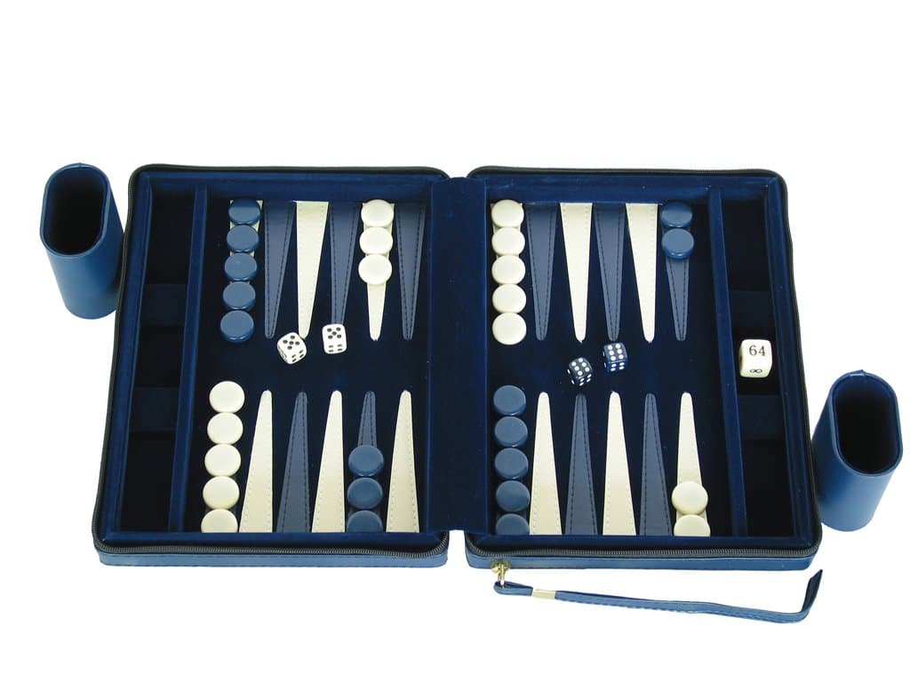 Portfolio Gammon - Magnetic Travel Backgammon Set - Blue, Small