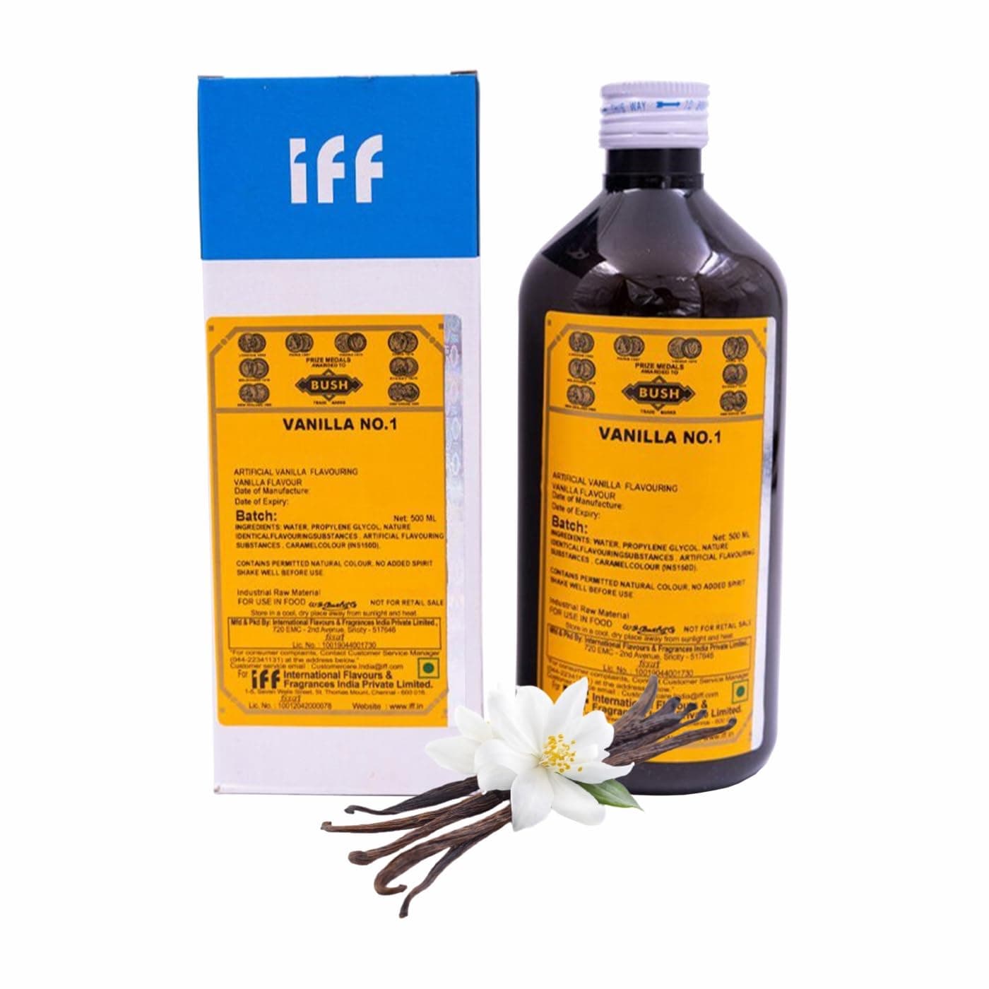 IFF Vanilla No.1 Food Flavour Essence | 500ml Premium Vanilla Extract for Baking, Ice Creams, Cakes, Chocolates, Sweets, Cookies & Beverages | Used in Bakery, Desserts & Confectionery