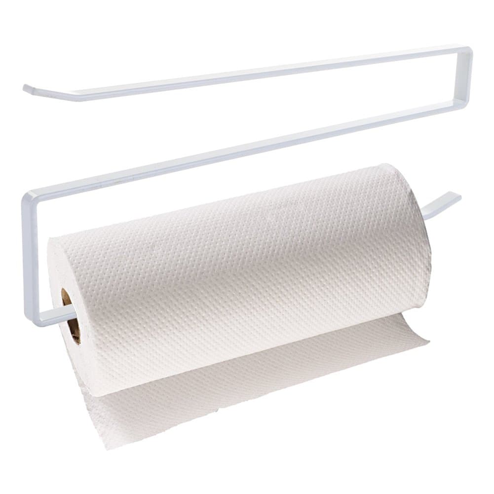 Paper Towel Holder Plug-In Organizer Hanger Hook Kitchen Bathroom Dispenser 10.2”x4.3”x0.4” - Ergonomic Design Under Cabinet Door Premium Carbon Steel for Standard Regular Sized Roll