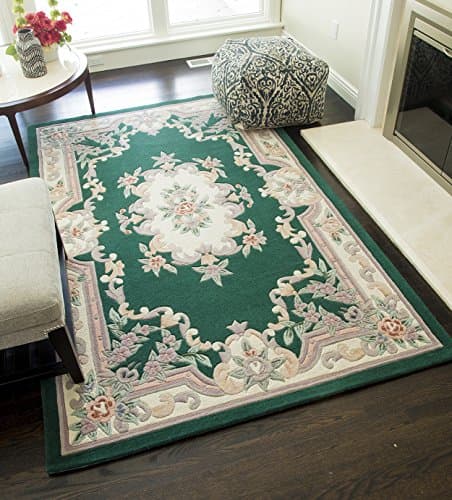 Rugs America RA21545 New Aubusson Area Rug 5' x 8' Emerald