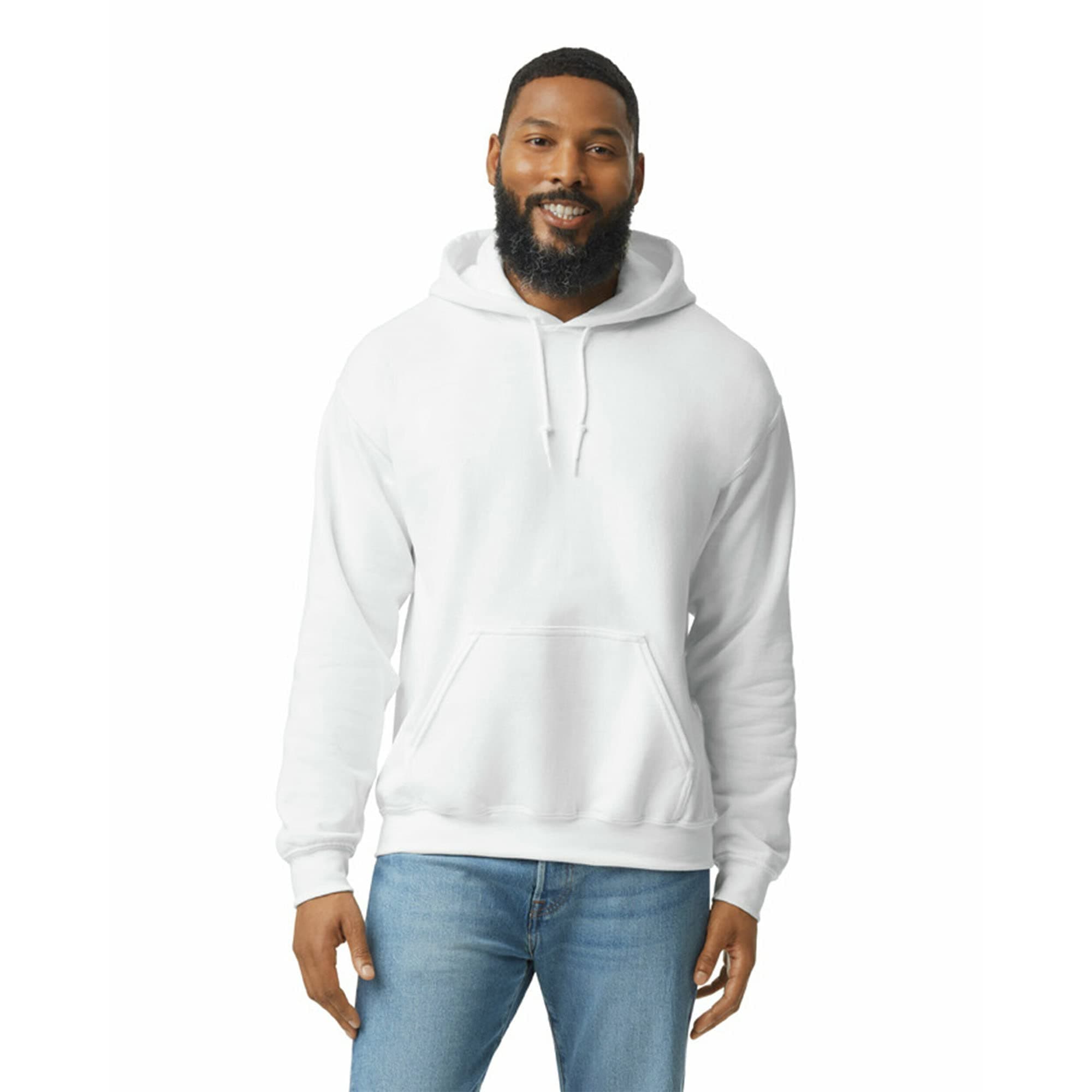 Men's Fleece Hooded Sweatshirt G18500, White, Medium