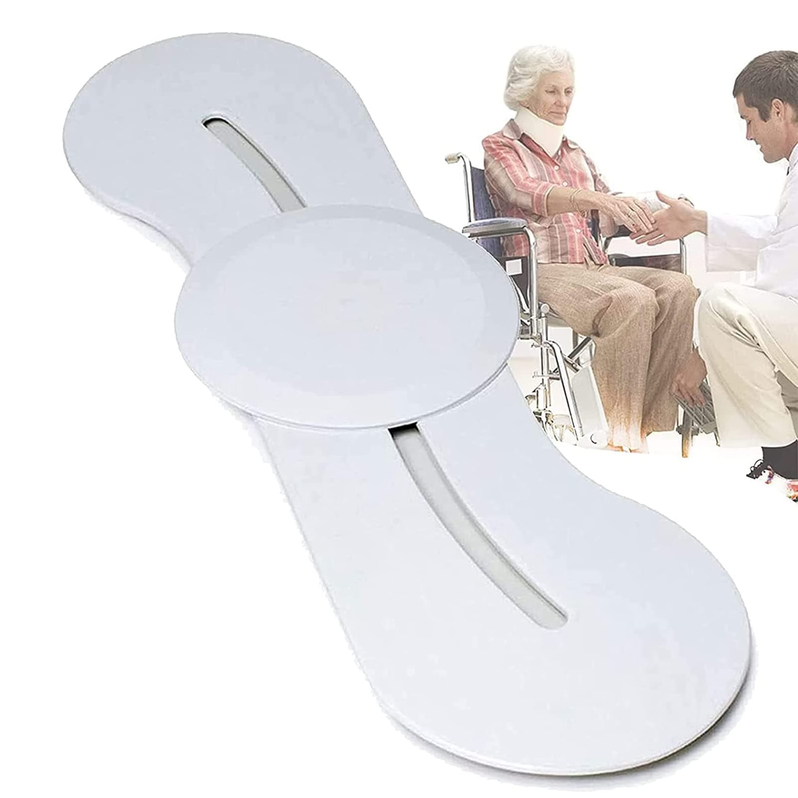 Slide Transfer Board, Curved Sliding Transfer Board Easy Wheelchair Sliding Board-Transferring Disabled, Older Adults, from Wheelchair to Bed, Toilet, Car