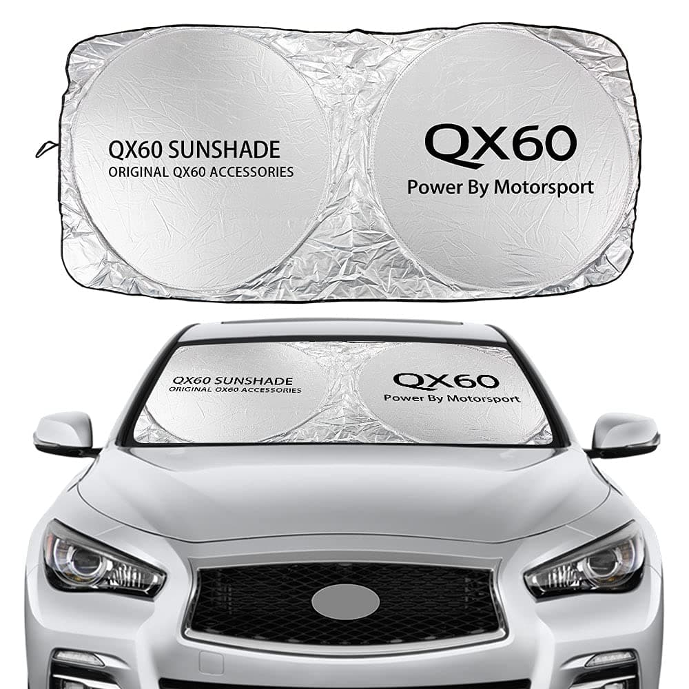 HUIJK Car Windshield Sunshades Car Windshield Sun Shade Cover For Infiniti Q30 Q50 Q60 Q70 QX30 QX50 QX60 QX70 QX80 IPL Accessories Anti UV Reflector Visor Car summer accessories (Color : For QX60)