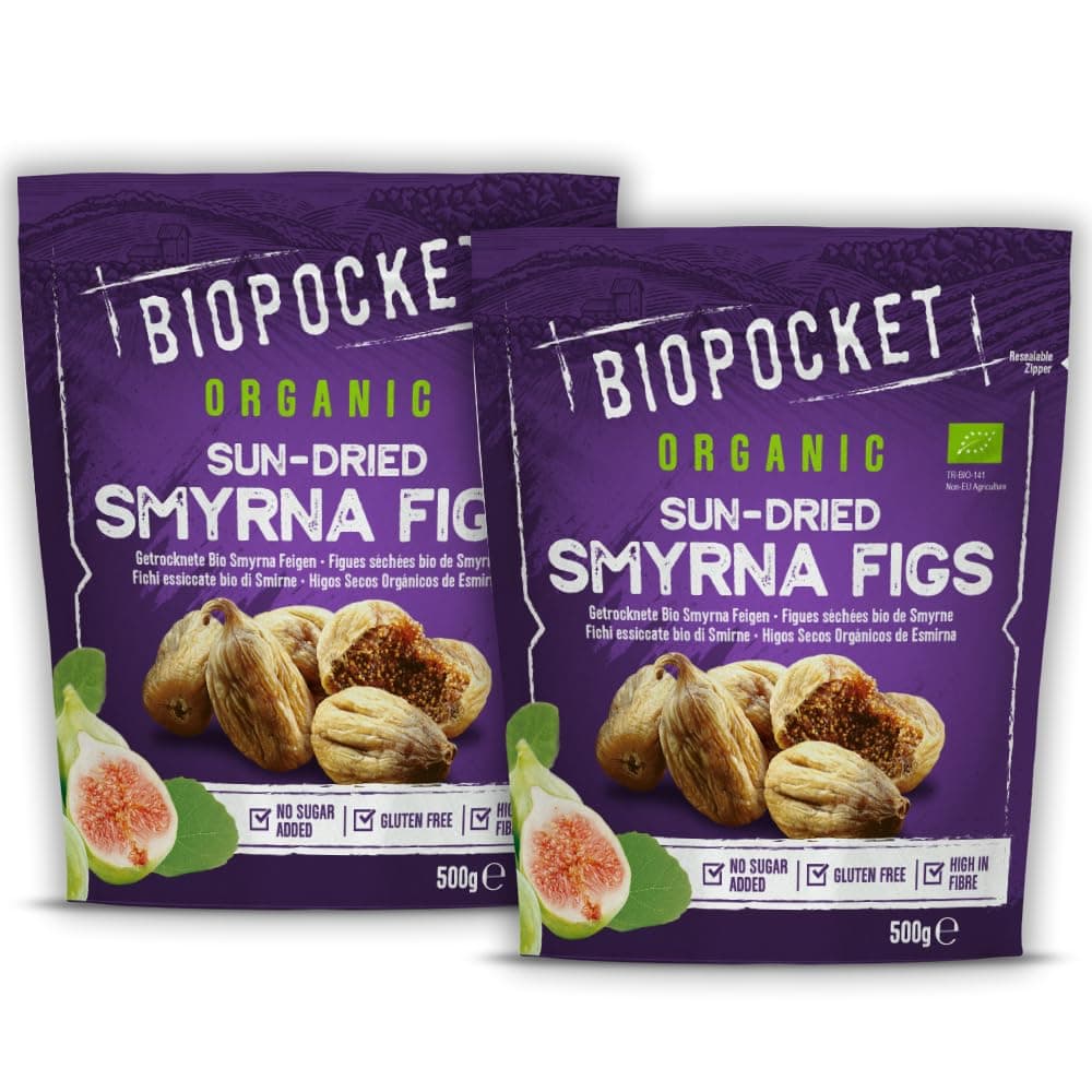 Organic Dried Smyrna Figs, 2 x 500 g