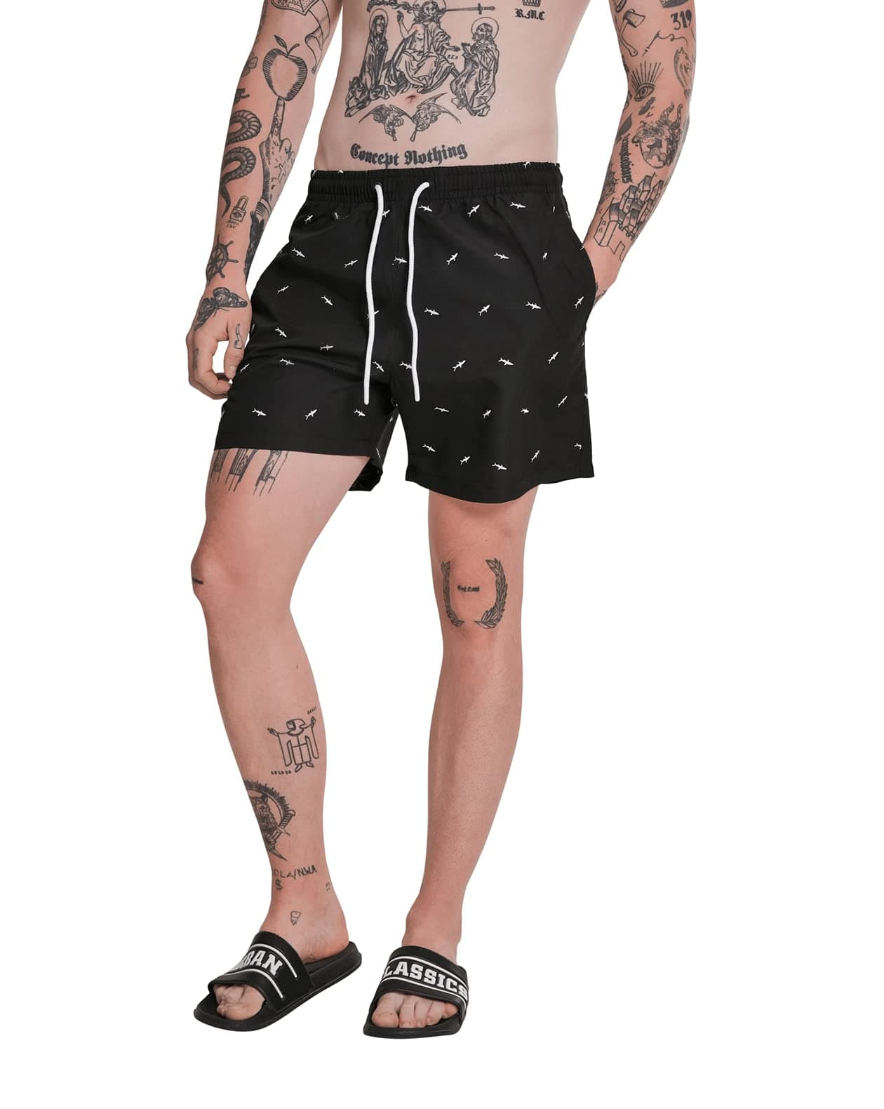 Urban ClassicsMen's Embroidery Swim Shorts Trunks