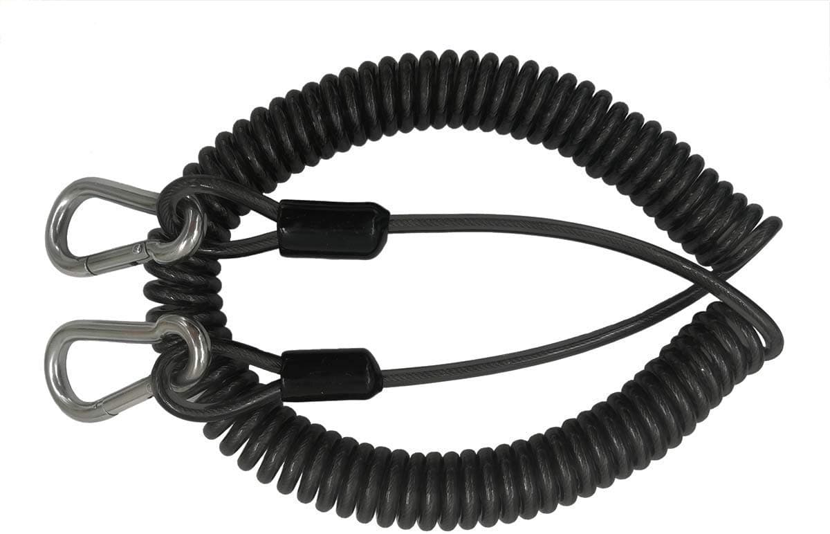 118inch Stainless Steel Inside Fishing Tool Coiled Lanyard Tether Protecting Rope for Deep Sea Fishing Rod/Reel Protecting