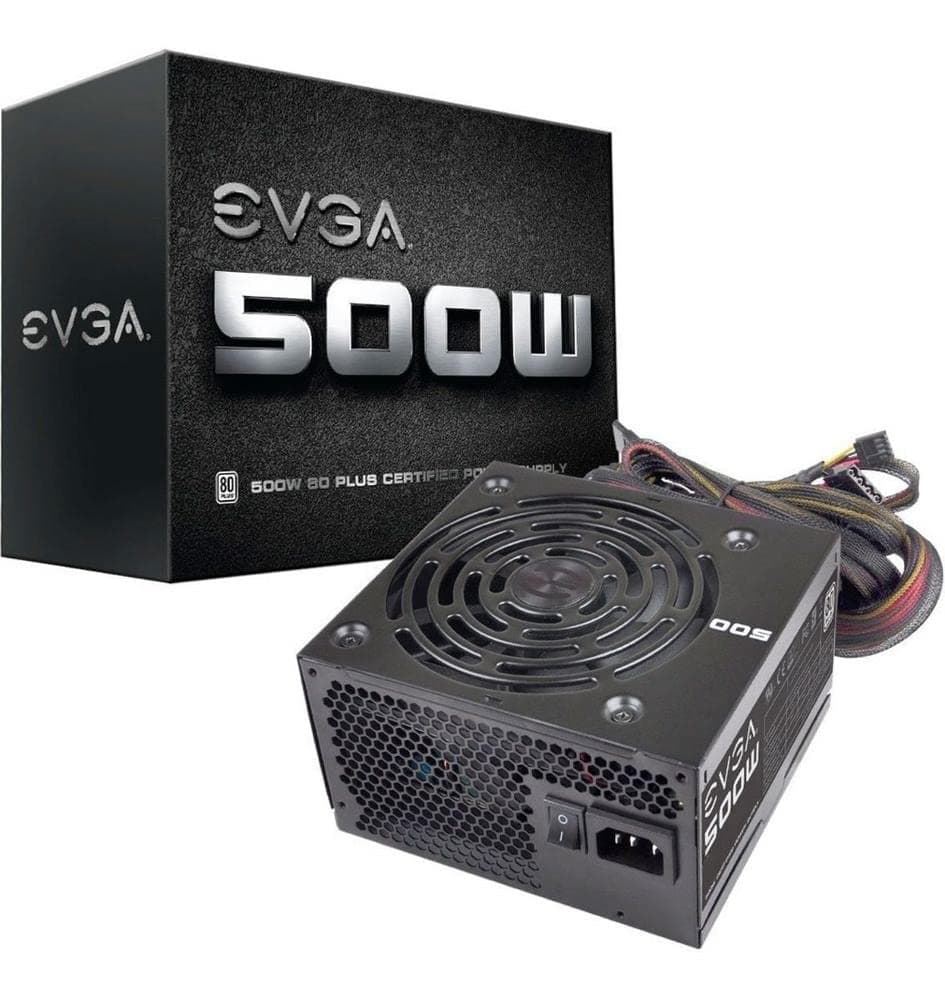EVGA 500 W1, 80+ WHITE 500W Power Supply( 100-W1-0500-KR)