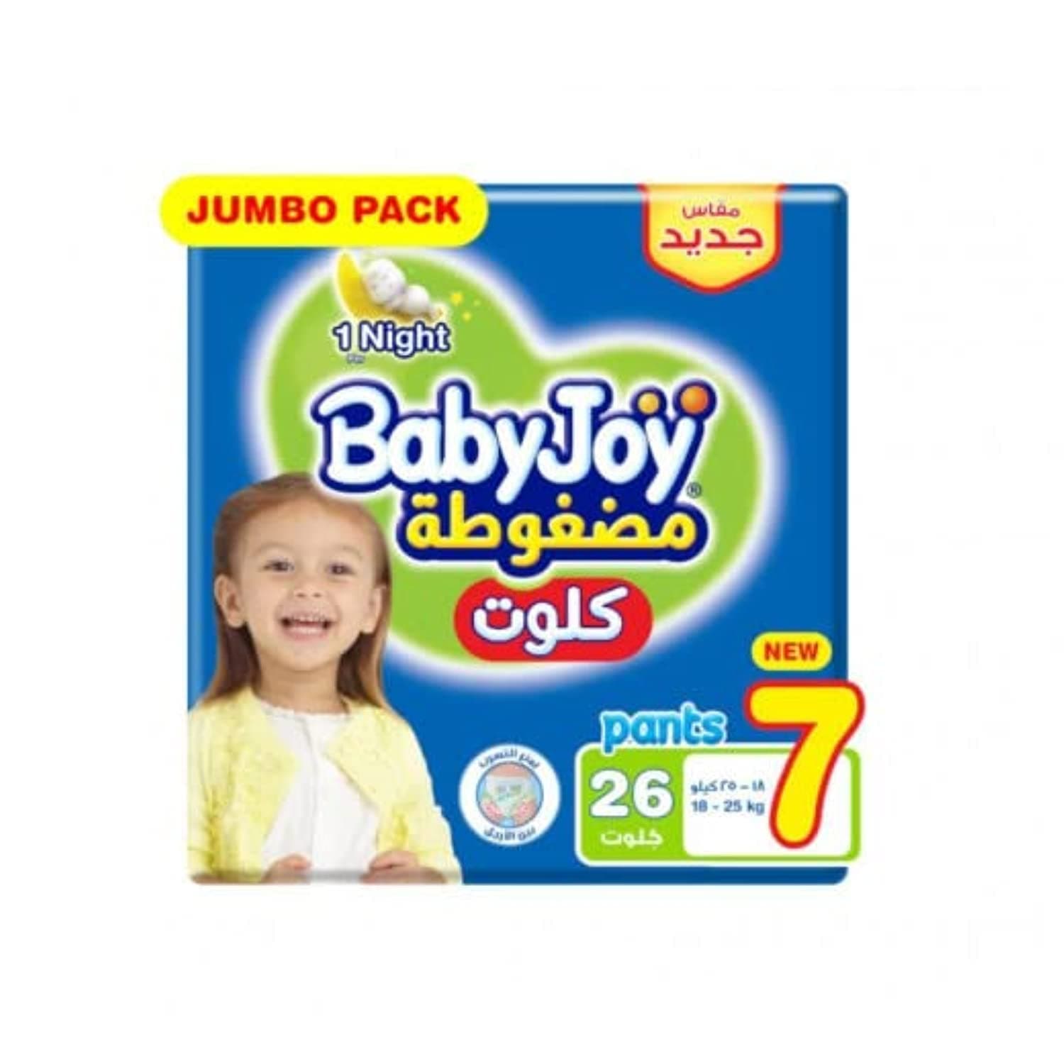 Babyjoy Culotte, Size 7, XXXL, 18-25 Kg, Jumbo Pack, 26 Diaper Pants
