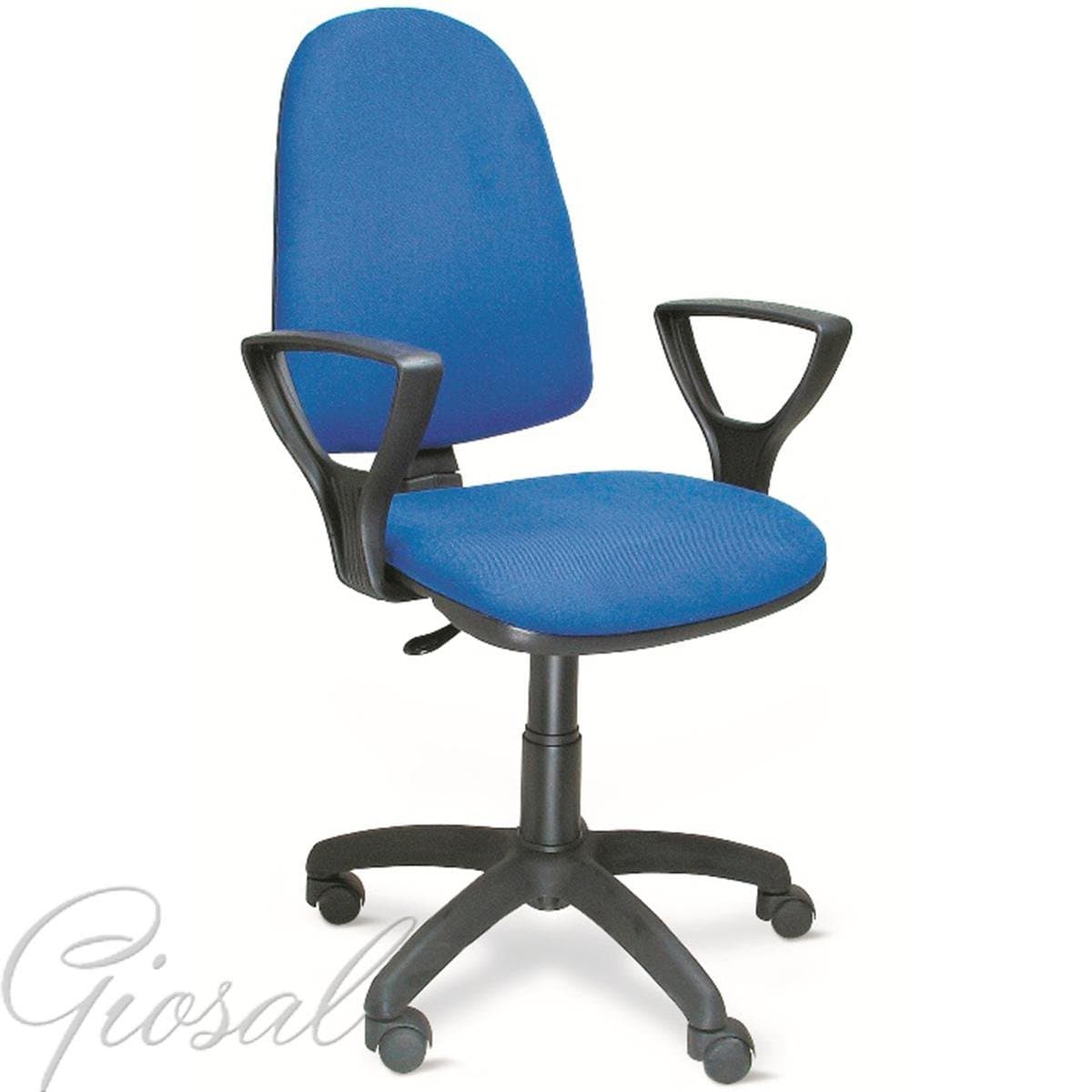 Giosal Torino office Chair Adjustable Armrest Not Wheels Black Leather blue
