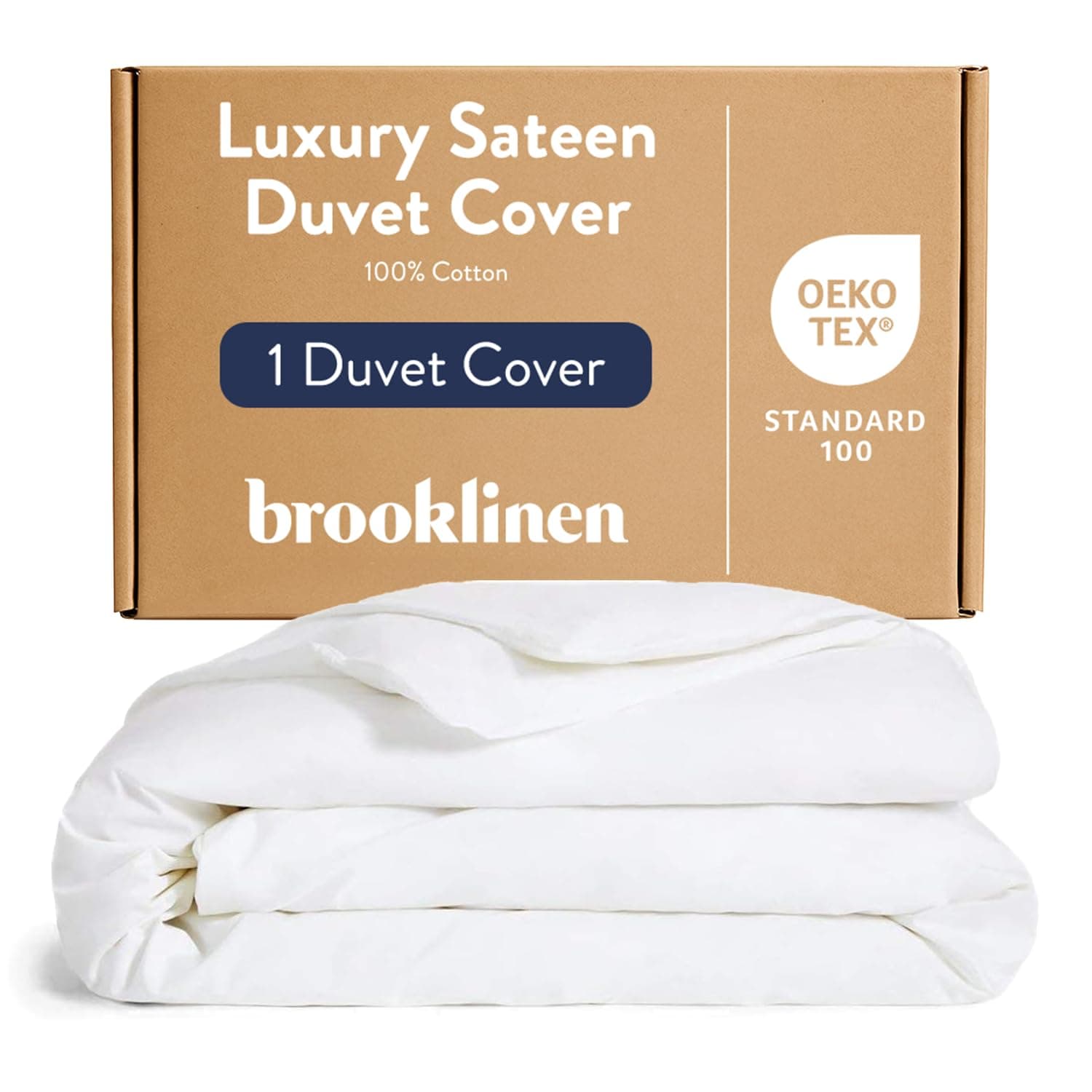 Brooklinen Luxury Sateen Duvet Cover - 100% Cotton, Full/Queen Size in White with Extra-Long Corner Ties and Button Closure | Best Luxury Sheets