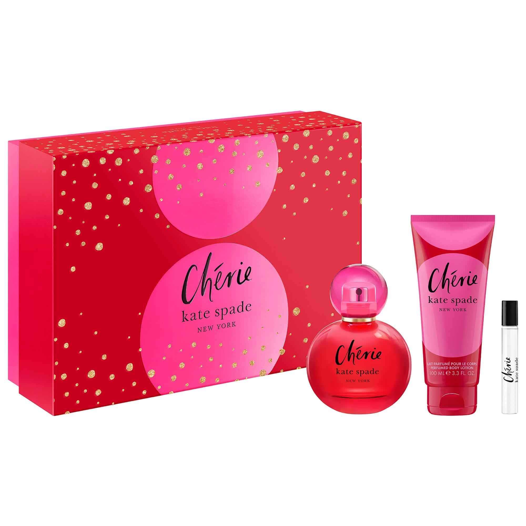 Cherie 3 Piece Eau de Parfum Gift Set (Eau de Parfum Spray, Perfumed Body Lotion, Travel Spray)