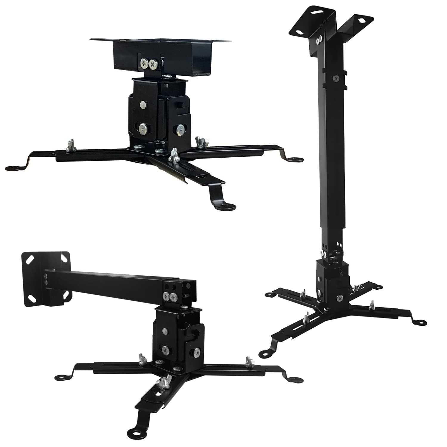 Projector Mount Wall or Ceiling Projection Mount Bracket with Adjustable Height and Extendable Arms Mounts for Home and Office Projector