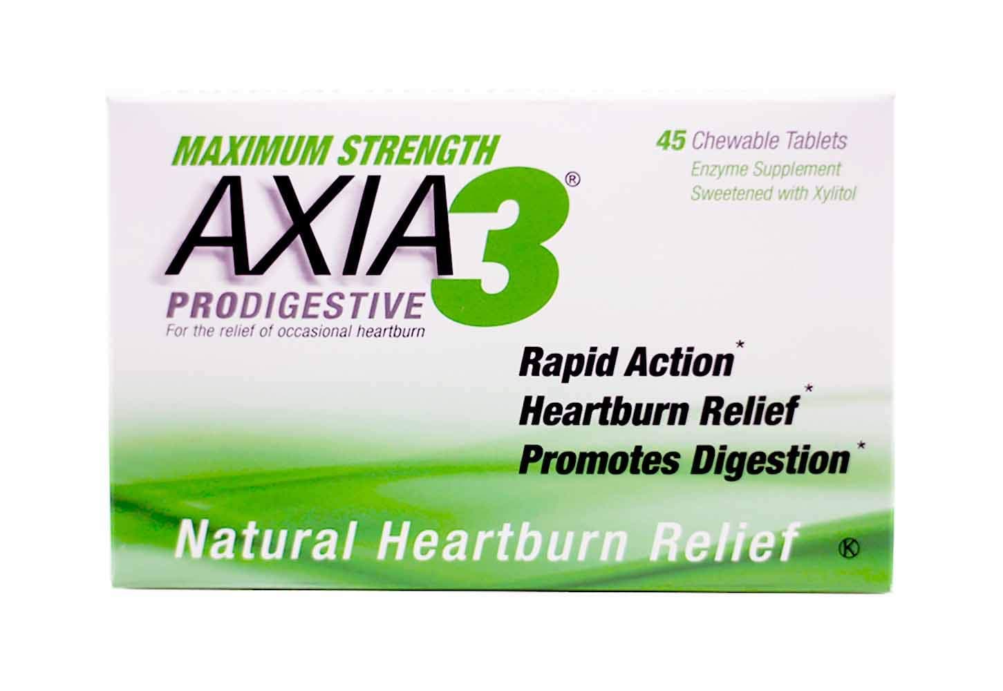 Axia 3 Antacid ProDigestive Antacid - Mint - 45 Chewable Tablets
