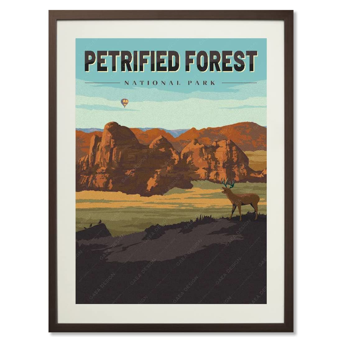 Petrified Forest National Park Vintage Posters U.S. National Parks Americana Home Decor Wall Painting for Living Room Wall Stickers Home Decoration (24X36 inch)