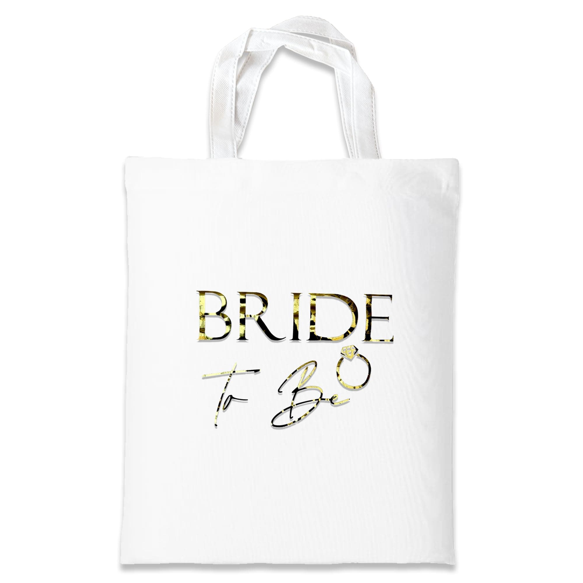 Bride to Be Tote Bag - White with Gold Writing (White Bride to Be) Hen Party Goody Bag Accessories Fillers