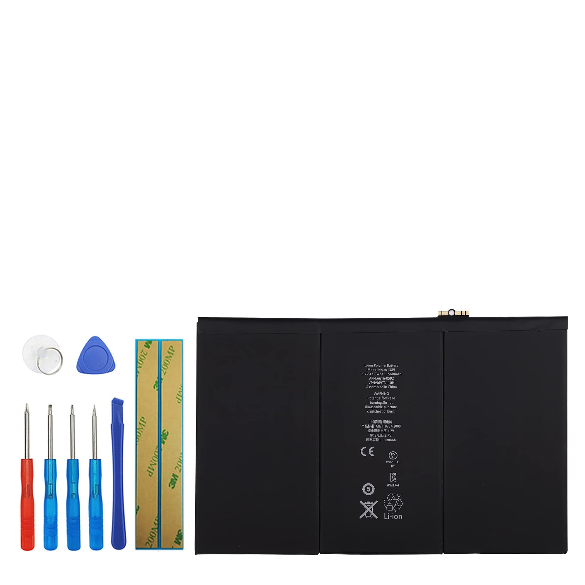 A1389 Replacement Battery 616-0592, 616-0593, 616-0604 Battery Compatible with iPad 3 A1416, A1430 iPad 4 A1458, A1459, A1460