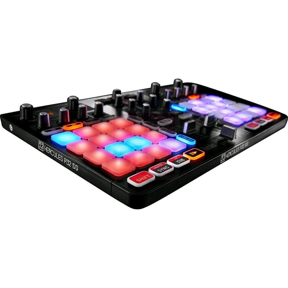 Hercules P32 DJ (2-Deck Controller, 32 Performance-Pads, integr. Soundkarte, DJUCED, PC/Mac)