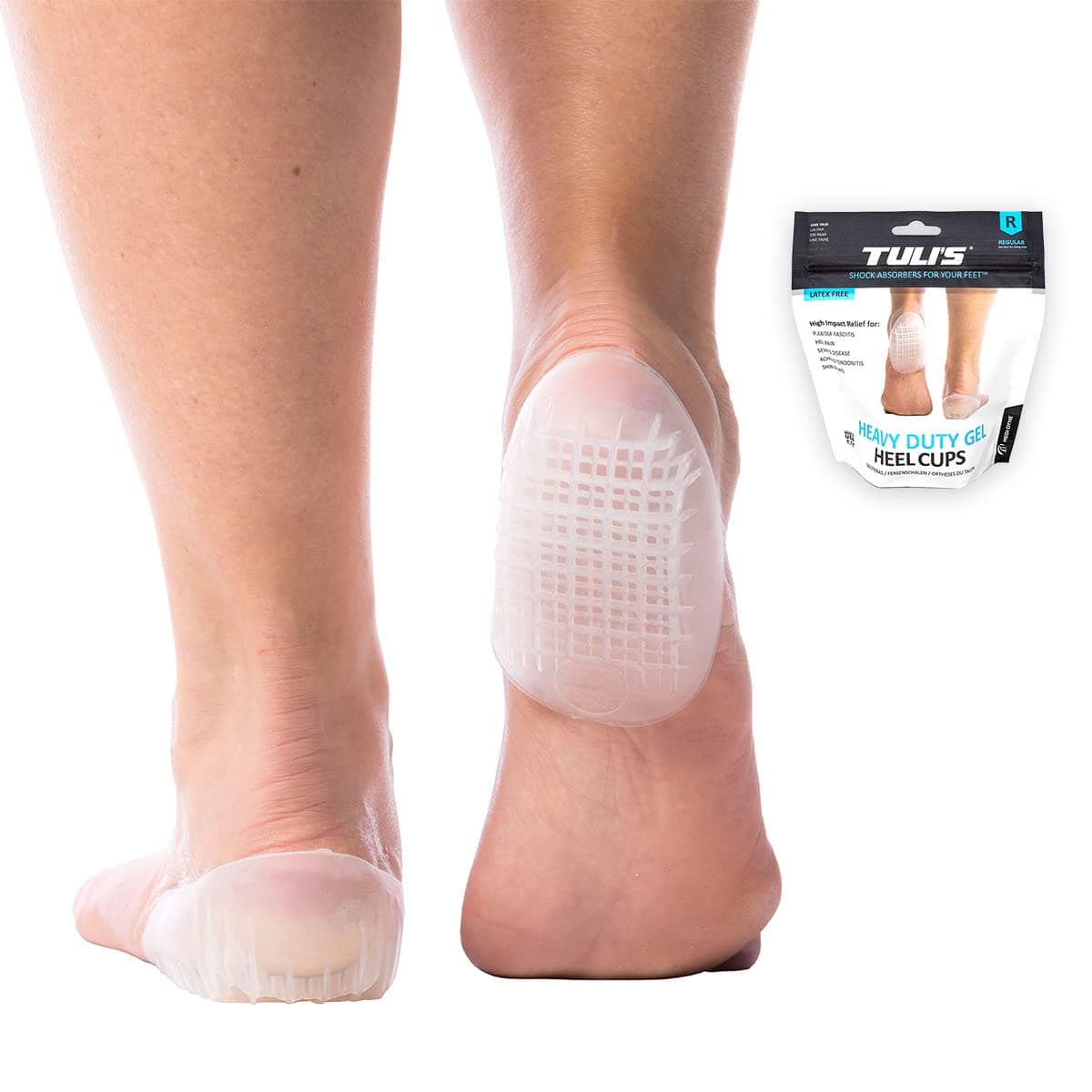 Heavy Duty Gel Heel Cups Large (Over 79Kg)