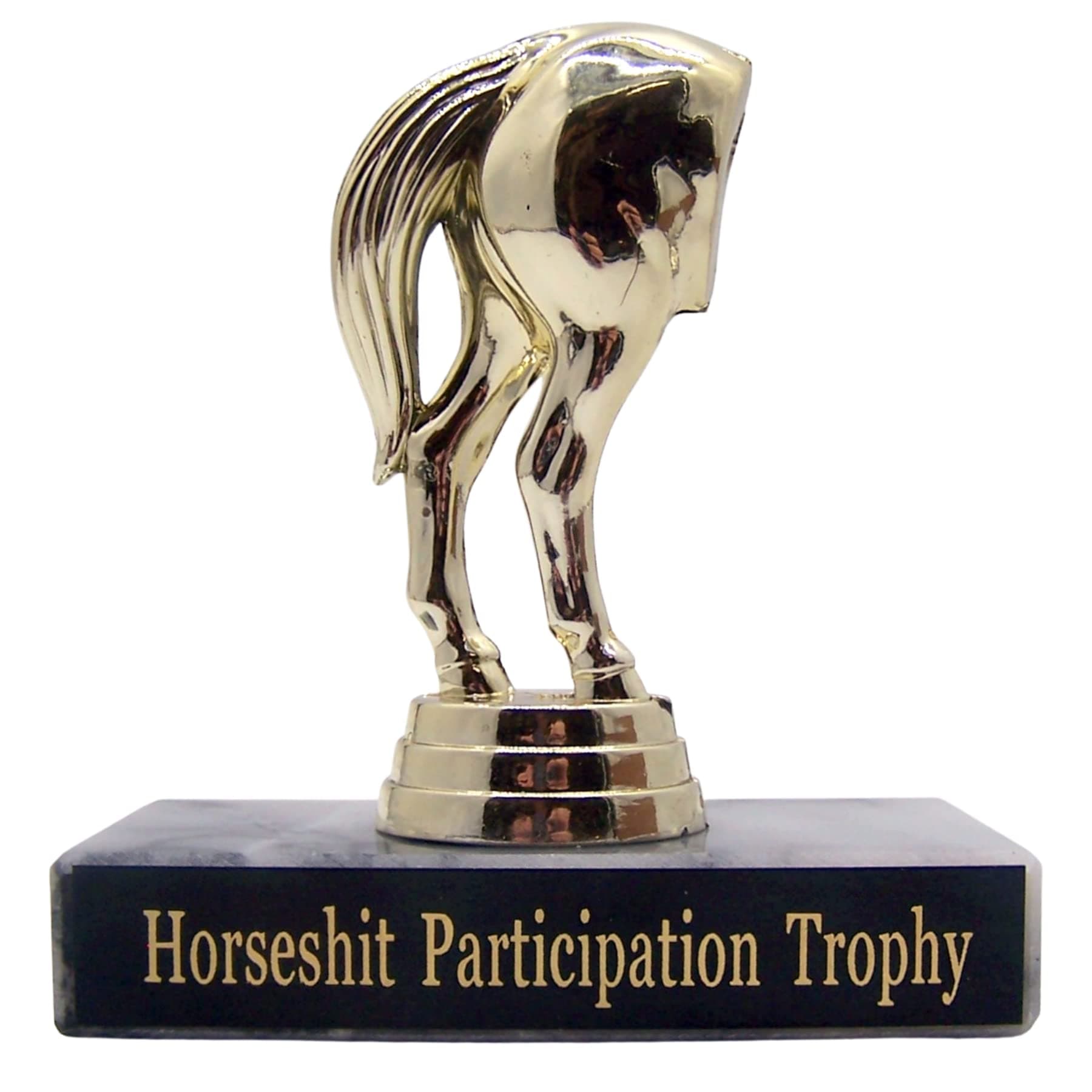 Participation Trophy Horseshit Horse's Rear Statue Award, 4 1/2 Inch