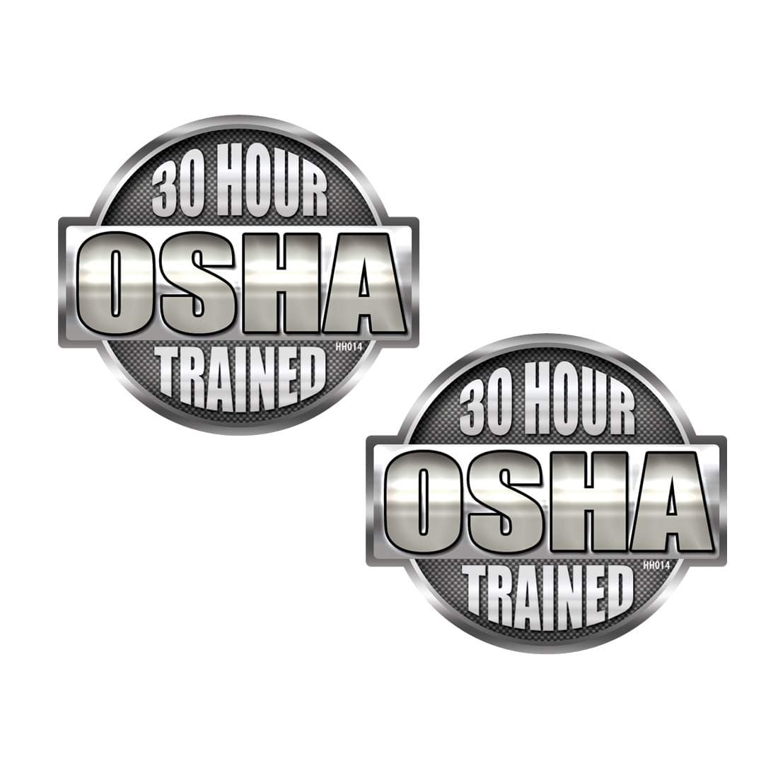 REFLECTIVE OSHA 30 Hour Hard Hat Stickers - 2 Pack #HH014-REF Safety Helmet Vinyl Decal Tool box