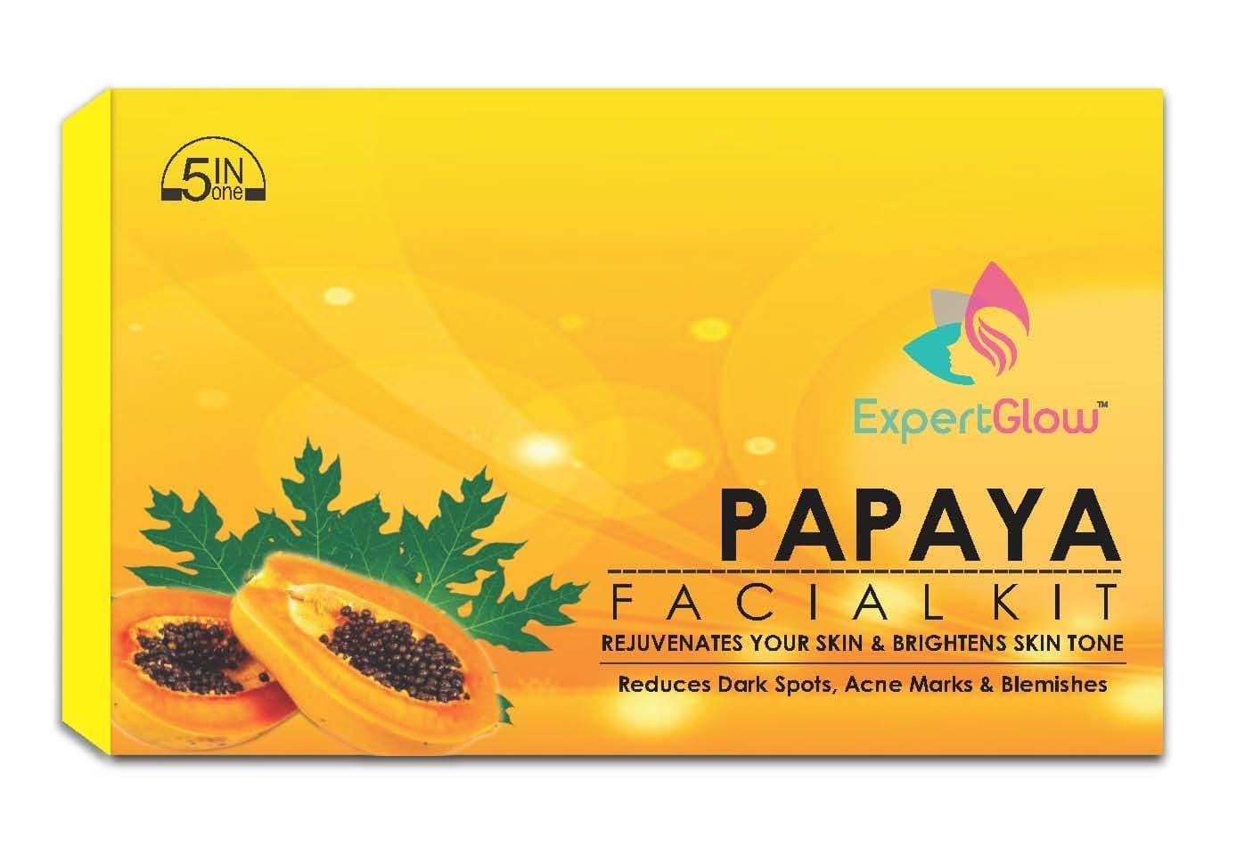 ExpertGlow Papaya Facial Kit for Glowing Skin, Anti-Marks & Spots Removal, Pigmentation and Blemishes Removal 310gm