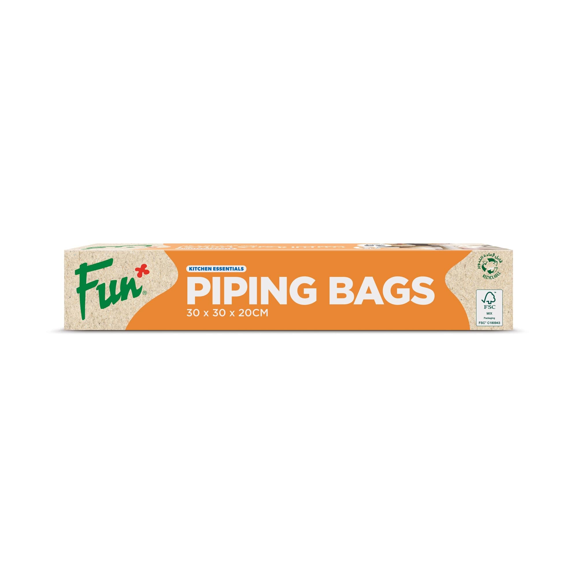 FUN BY AL BAYADER فن ® Indispensable Disposable Piping Bag Roll with 6 Nozzles - Pack of 25 bags (Item Packing May Vary)