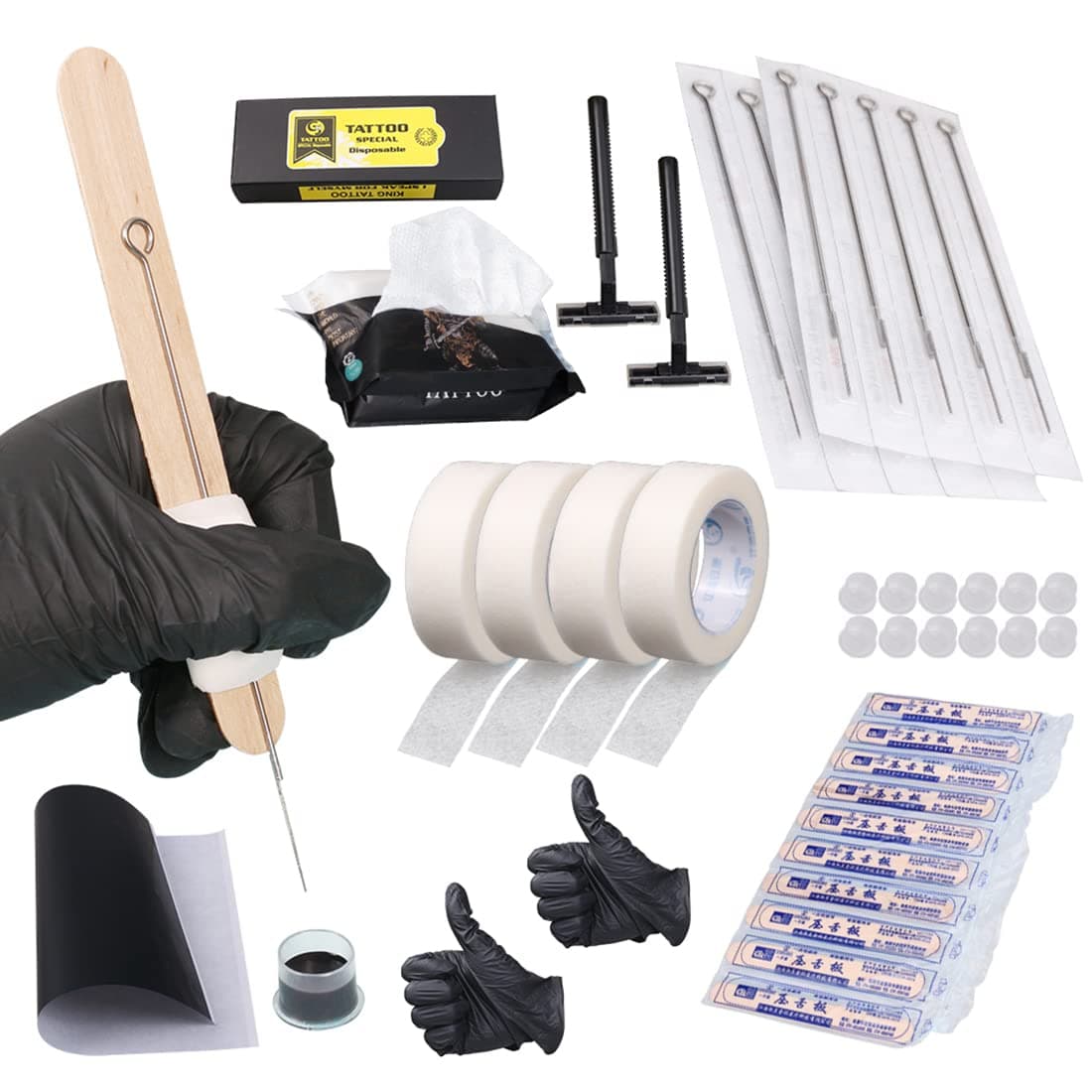 Tattoo Kit Hand poke Stick Hand Poke Pen Kit Tattoo Needle Tattoo for Beginner