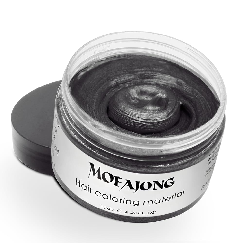 VOLLUCK Black Temporary Hair Dye Wax Natural Instant Hair Color Wax Pomades 4.23 oz, Hair Styling Clay for Party, Festival, Halloween, Christmas