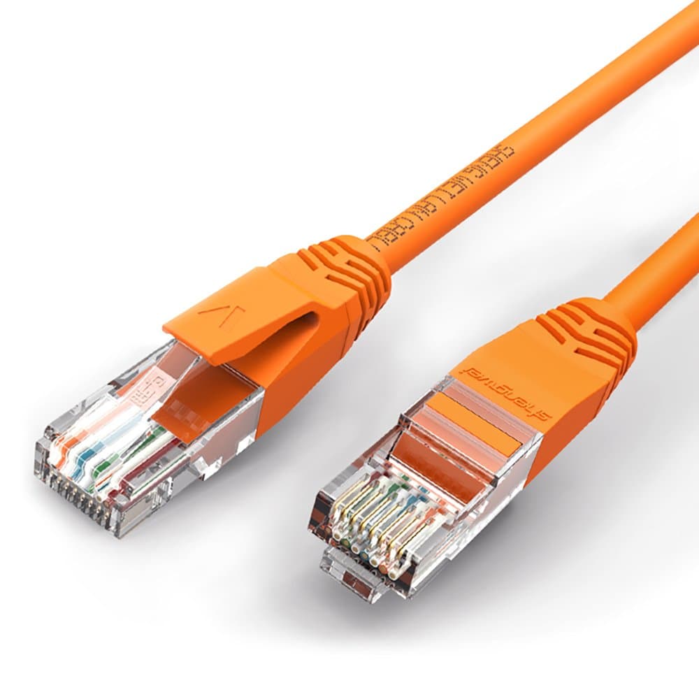 shengwei Cat5e High-speed Ethernet Cable, Computer Cable with Snagless RJ45 Connectors, Reliable 100Mbps Internet Network Cable (16 Feet / 5 Meter) Orange