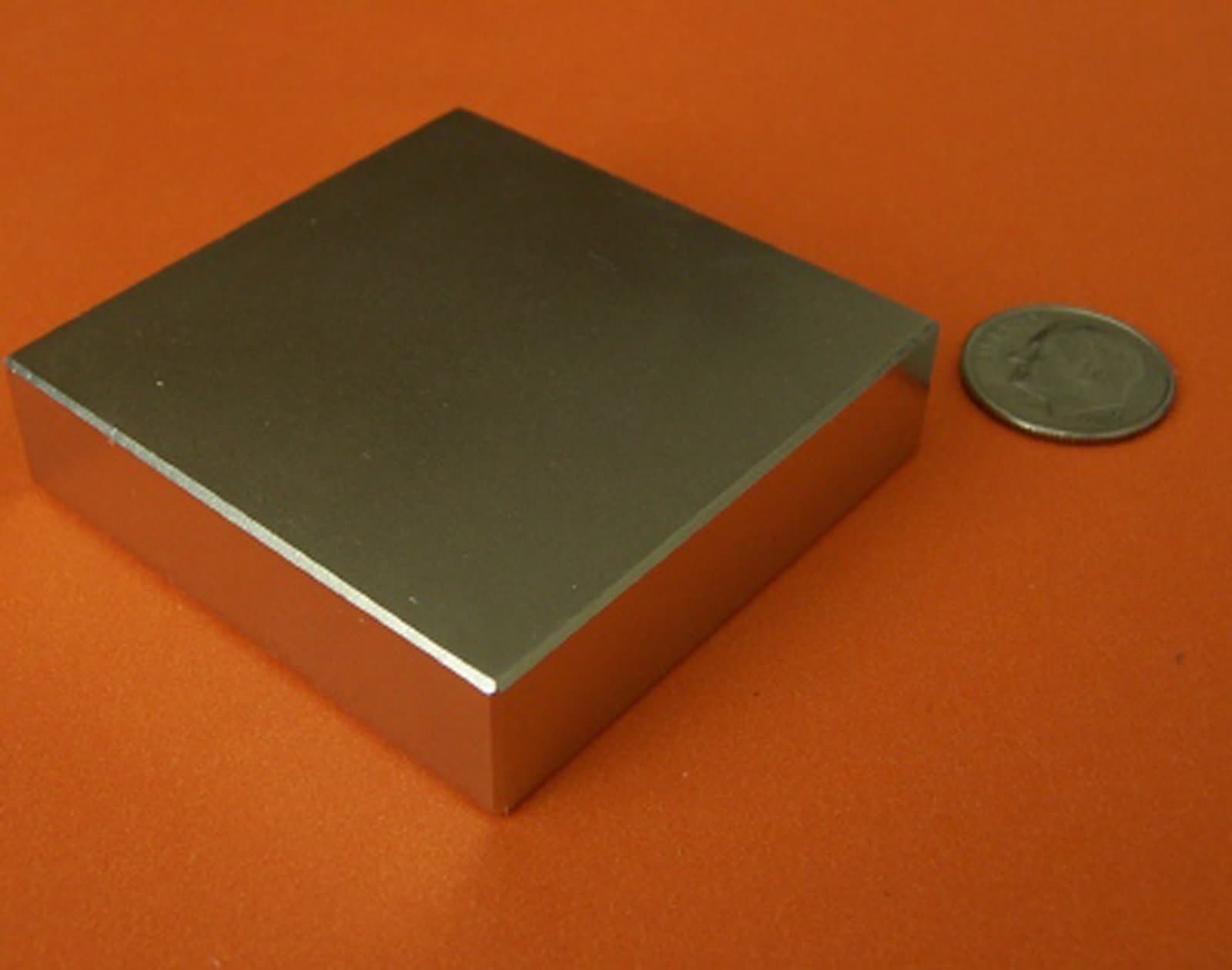 Applied Magnets® N42 Neodymium Rare Earth Block Magnet – 2" x 2" x 1/2", Durable Nickel Plating for Technical Applications