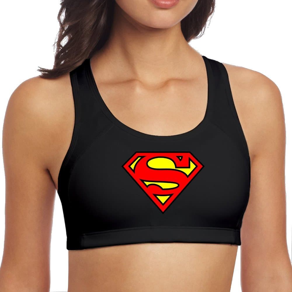 Superman Superhero Red Yellow Funny Logo Soft Sports Bra Yoga Vest