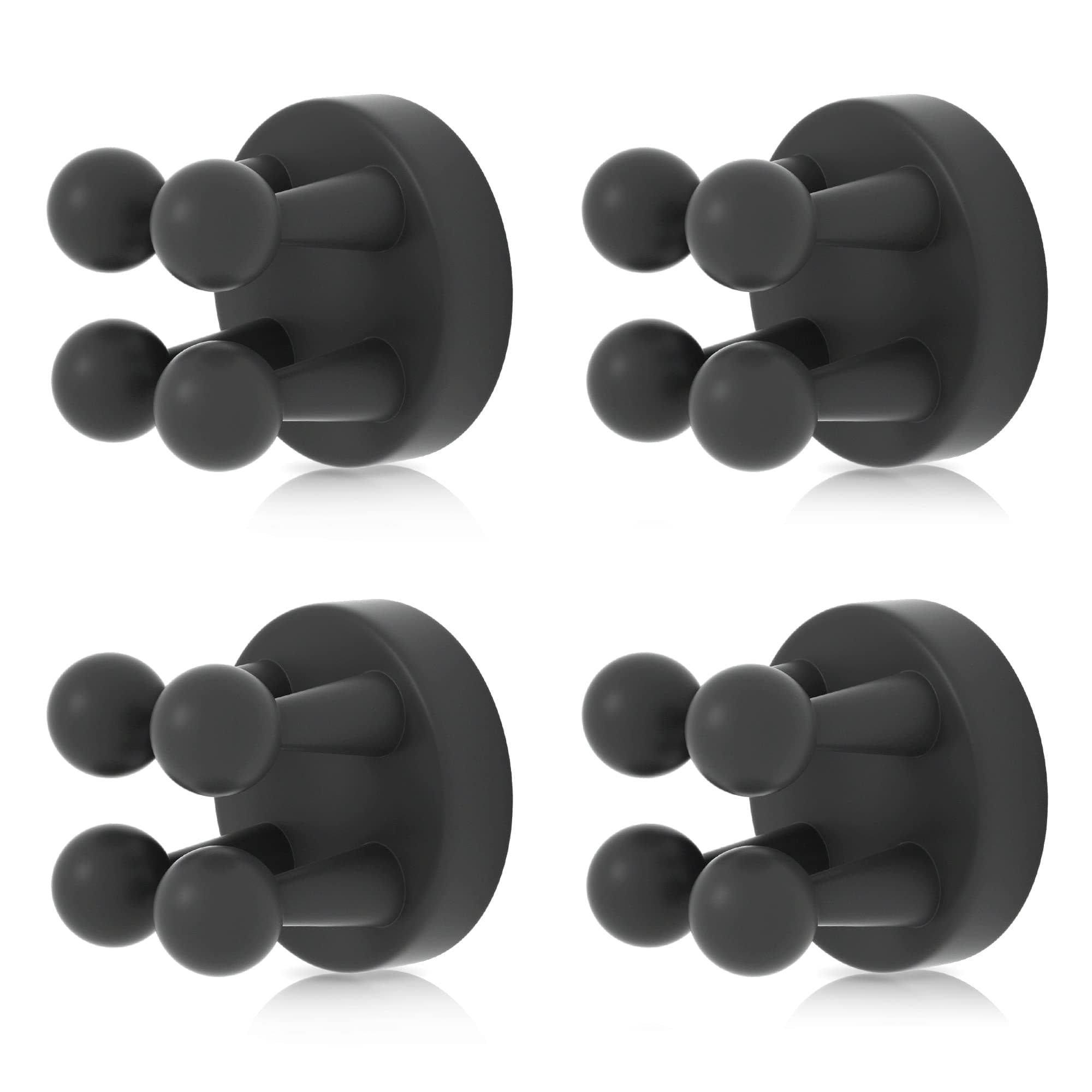 XoYoZo 4 pcs Silicone Toothbrush Holder Multi-Function Hook Waterproof self Adhesive Single Toothbrush Hook Plug Holder for Wall for Hanging Bathroom Kitchen Living Room Office