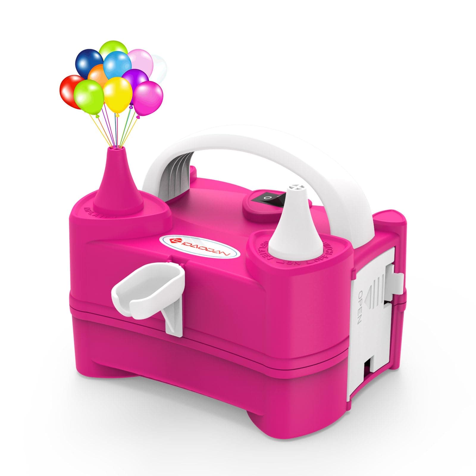 IDAODAN Electric Air Balloon Pump Portable Dual Nozzle 110V 600W Electric Balloon Blower Pump/Electric Balloon Inflator for Kids Party Decoration