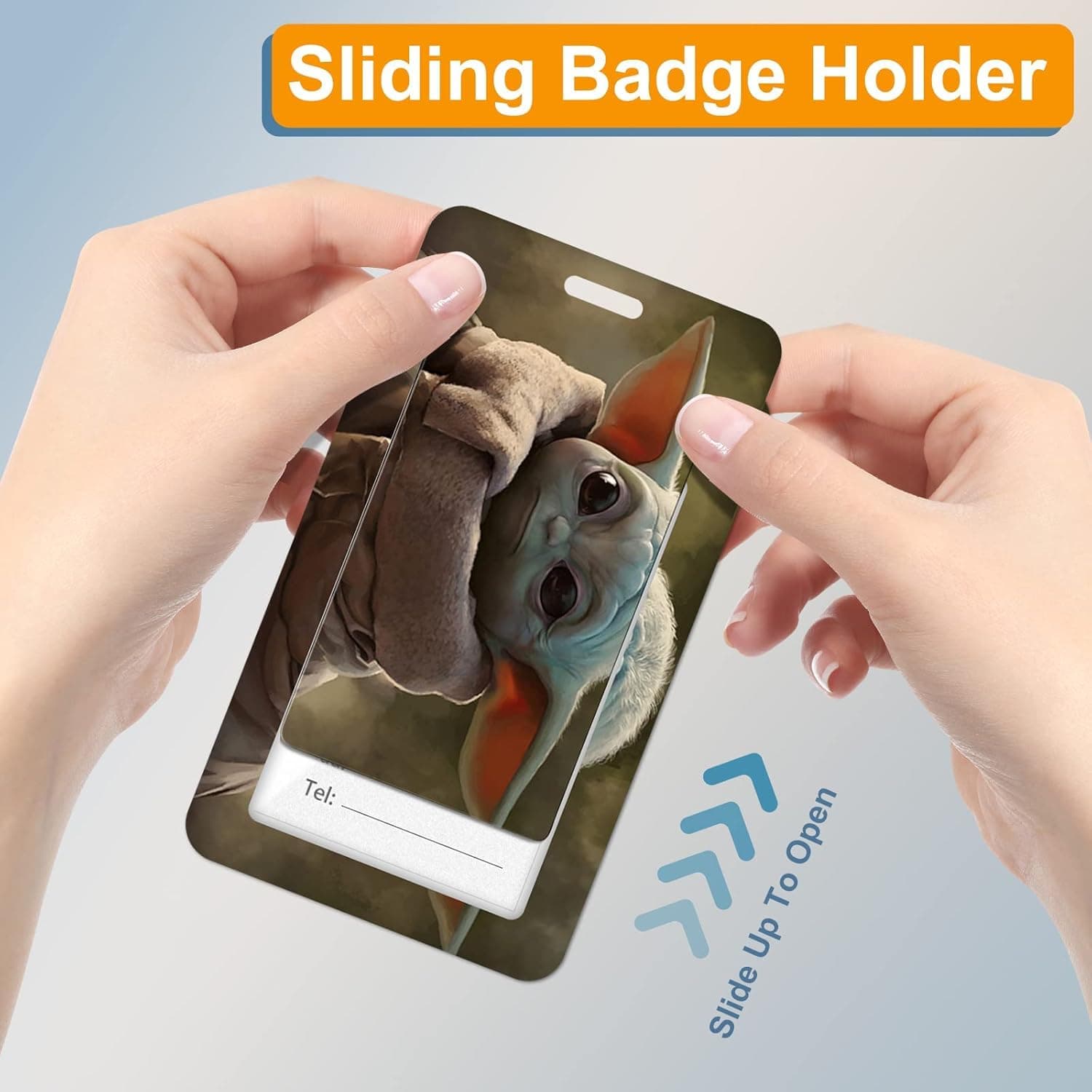 Akkya Badge Holder with Retractable Reel, Cute Funny Cartoon ID Name Tag Work Badge Clip Heavy Duty Vertical Card Protector Cover Case for Work Office Nurse Medical Student Teacher Women Men