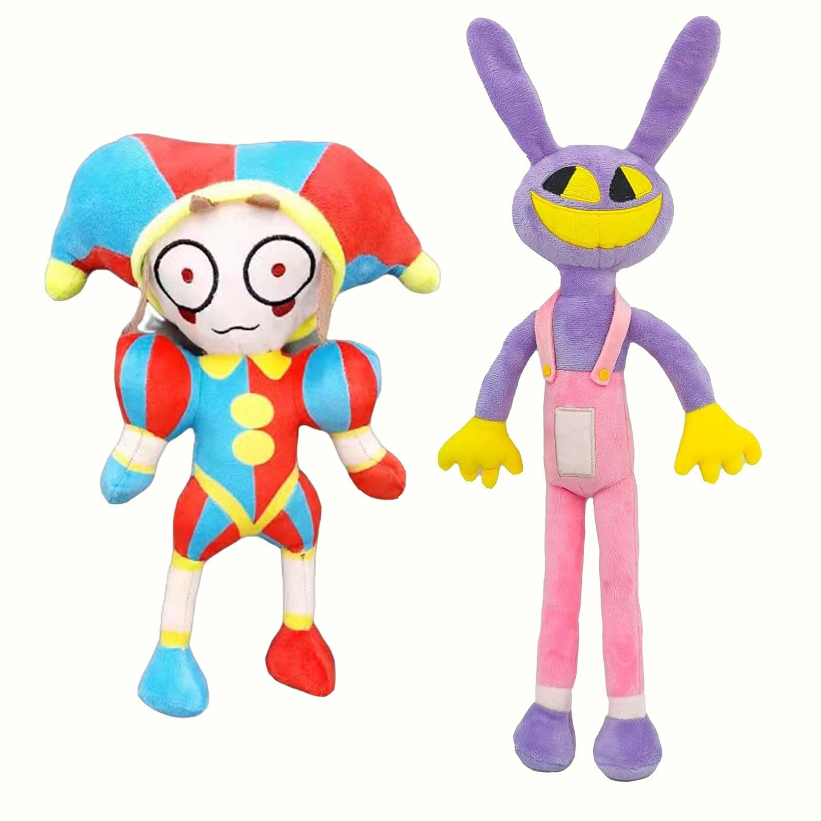2 Pcs The Amazing Digital Circus Plush Toys, Pomni Plushies Toy for TV Fans,Soft Cotton Pillow Cute Stuffed Figure Doll Gifts for Kids Adults,Birthday Christmas Choice for Boys Girls